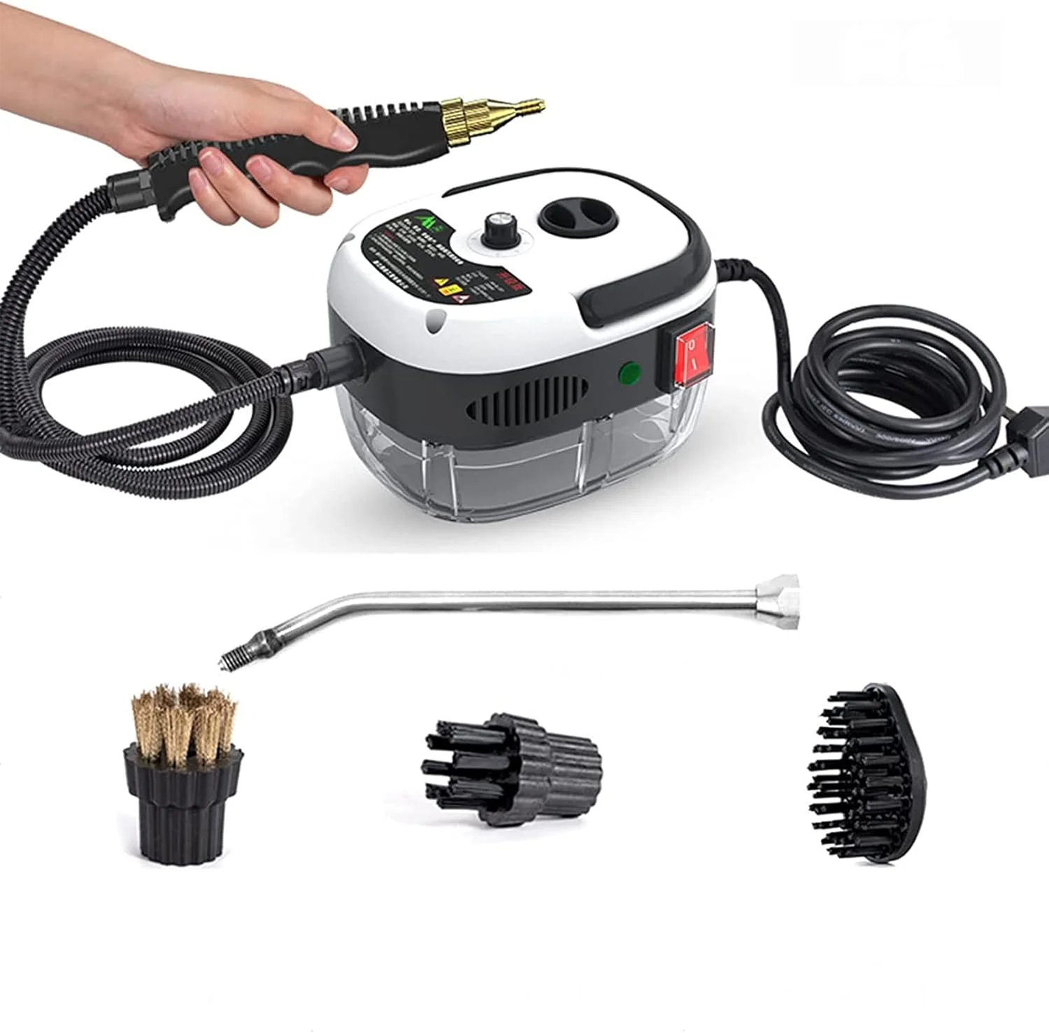 دستگاه بخارشوی ۲۵۰۰ واتی LXT PANDA، دستگاه تمیز کننده فشار قوی قابل حمل با ۳ برس و ۱ نازل اسپری برای آشپزخانه، توالت و صندلی خودرو دستگاه بخارشوی ۲۵۰۰ واتی LXT PANDA، دستگاه تمیز کننده فشار قوی قابل حمل با ۳ برس و ۱ نازل اسپری برای آشپزخانه، توالت و صندلی خودرو