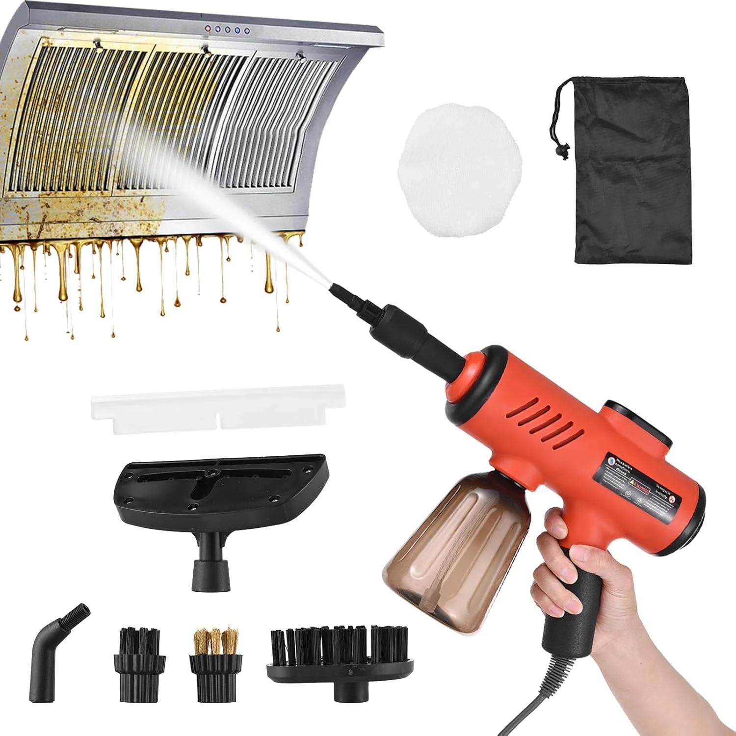 بخارشوی دستی قابل حمل مینگژه، گرمایش سریع، 3 دمای قابل تنظیم، دستگاه تمیز کننده عمیق به همراه سری برس، تیغه شیشه پاک کن، کیف نگهداری و سیم برق (دوشاخه UK) بخارشوی دستی قابل حمل مینگژه، گرمایش سریع، 3 دمای قابل تنظیم، دستگاه تمیز کننده عمیق به همراه سری برس، تیغه شیشه پاک کن، کیف نگهداری و سیم برق (دوشاخه UK)