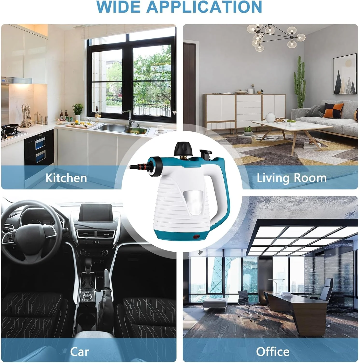 دستگاه بخارشوی دستی مورلیان 1050 وات با دمای بالا و فشار قوی به همراه 9 ابزار جانبی، بخارشوی چند منظوره قابل حمل برای آشپزخانه، مبل، حمام، خودرو و پنجره دستگاه بخارشوی دستی مورلیان 1050 وات با دمای بالا و فشار قوی به همراه 9 ابزار جانبی، بخارشوی چند منظوره قابل حمل برای آشپزخانه، مبل، حمام، خودرو و پنجره