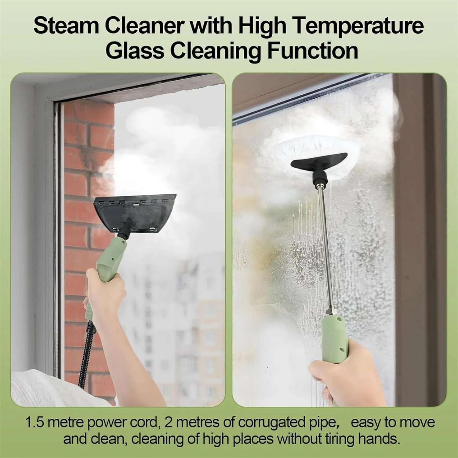 بخارشوی دستی MOTIM، بخار شوی فشار قوی 1600 واتی برای تمیزکاری، بخارشوی چند منظوره برای منزل با 3 برس، دستگاه بخارشوی قابل حمل برای خودرو، آشپزخانه، مبلمان، درز کاشی و سرامیک، کاشی