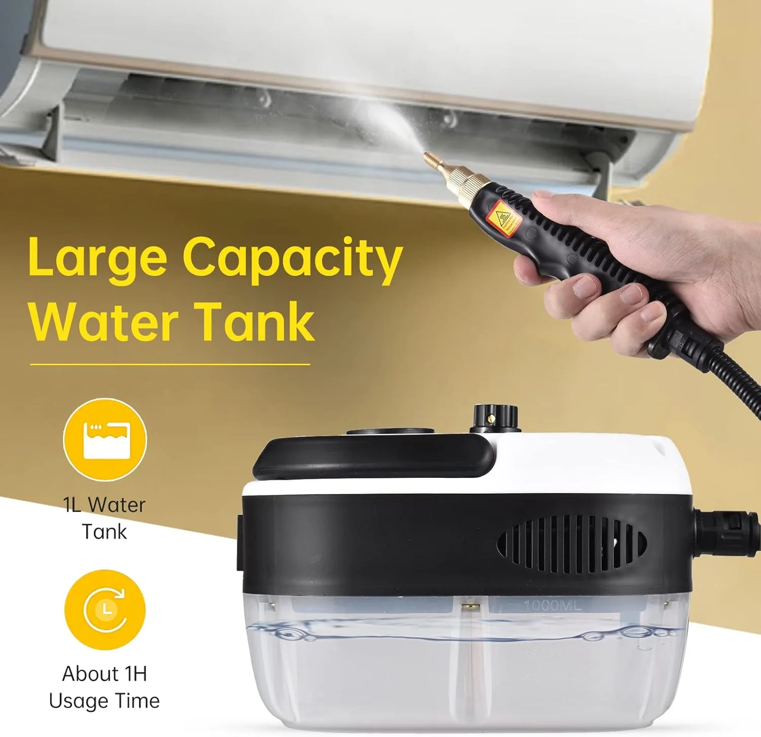 دستگاه بخارشوی چند منظوره فشار قوی مینگژه، قابل حمل، 2500 وات، تنظیم 6 حالته دما برای آشپزخانه، حمام و کف دستگاه بخارشوی چند منظوره فشار قوی مینگژه، قابل حمل، 2500 وات، تنظیم 6 حالته دما برای آشپزخانه، حمام و کف