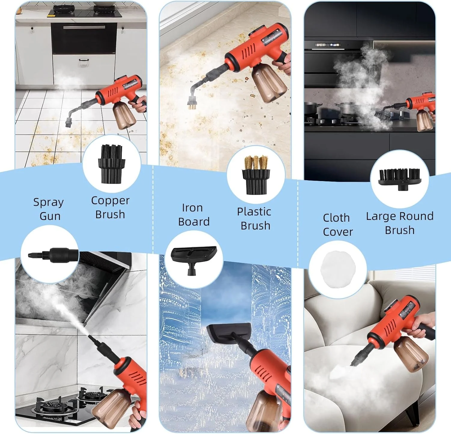 بخارشوی دستی قابل حمل مینگژه، گرمایش سریع، 3 دمای قابل تنظیم، دستگاه تمیز کننده عمیق به همراه برس، تیغه شیشه پاک کن، کیف نگهداری و سیم برق (پریز UK) بخارشوی دستی قابل حمل مینگژه، گرمایش سریع، 3 دمای قابل تنظیم، دستگاه تمیز کننده عمیق به همراه برس، تیغه شیشه پاک کن، کیف نگهداری و سیم برق (پریز UK)