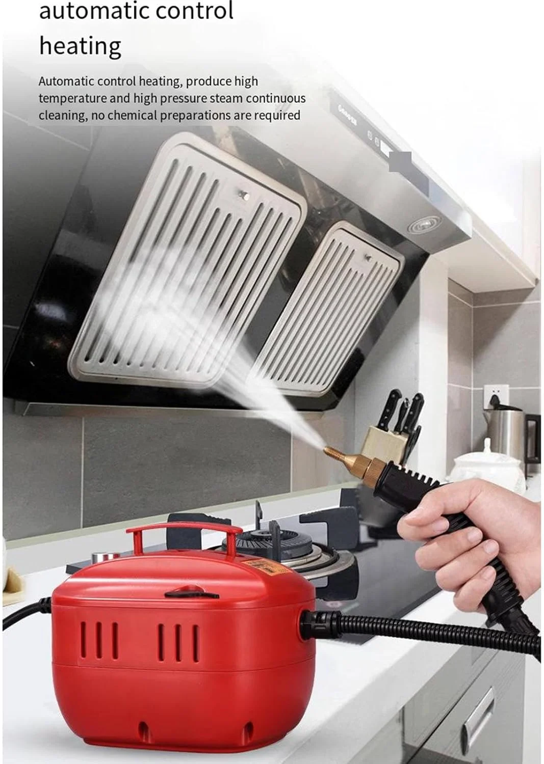 بخارشوی چند منظوره 1500 واتی دستی با دمای بالا برای تمیز کردن آشپزخانه، منزل و خودرو، نارنجی بخارشوی چند منظوره 1500 واتی دستی با دمای بالا برای تمیز کردن آشپزخانه، منزل و خودرو، نارنجی