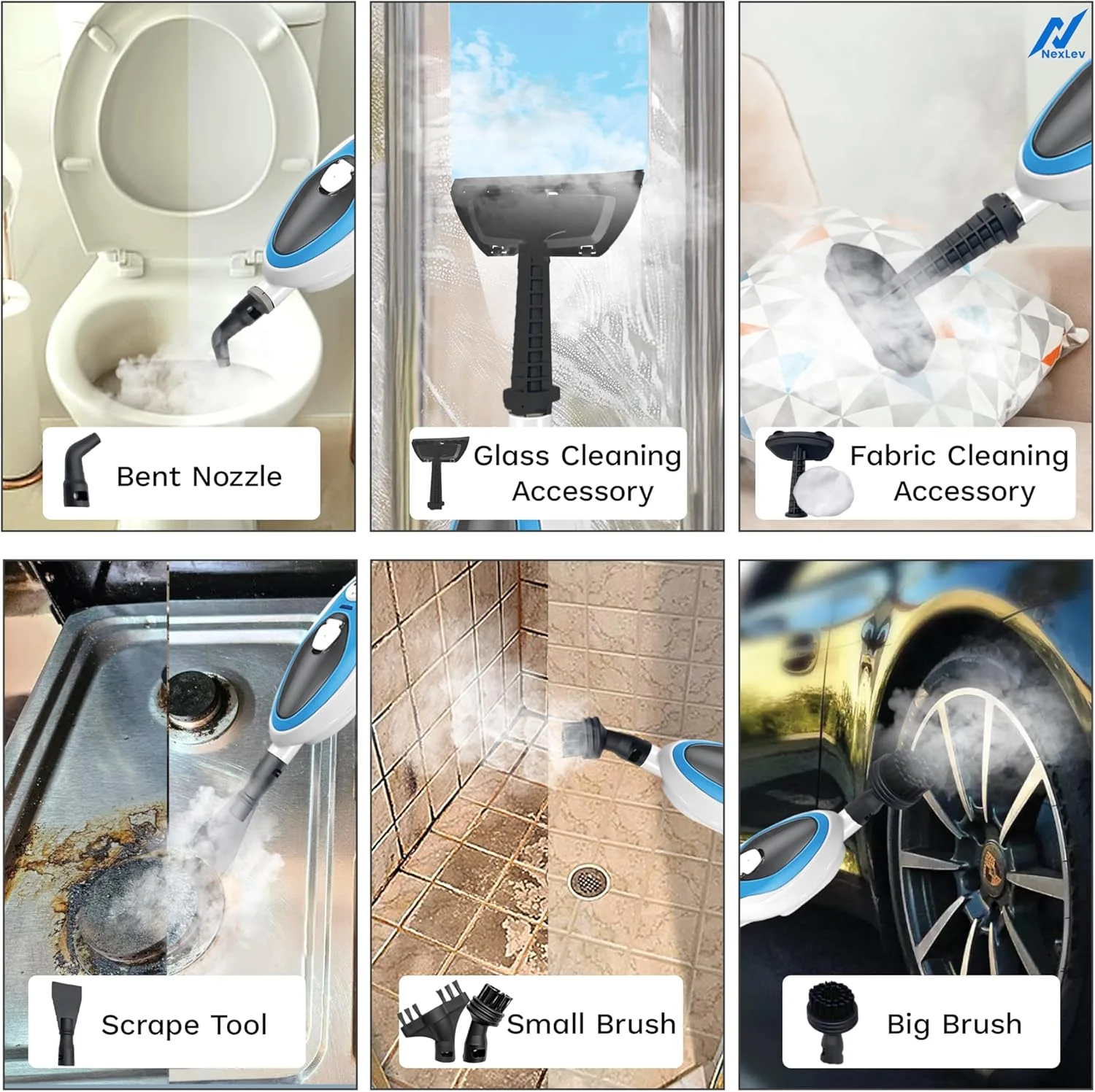 بخارشوی و تی 10 در 1 نکسلو | 2 حالت بخار | برای تی کشیدن و تمیز کردن عمیق خانه، حمام، آشپزخانه و اداره | برای تمام سطوح | 350 میلیلیتر | گرم شدن در 30 ثانیه | تمیز کردن بدون مواد شیمیایی | جداشدنی و تاشو | SC-04 بخارشوی و تی 10 در 1 نکسلو | 2 حالت بخار | برای تی کشیدن و تمیز کردن عمیق خانه، حمام، آشپزخانه و اداره | برای تمام سطوح | 350 میلیلیتر | گرم شدن در 30 ثانیه | تمیز کردن بدون مواد شیمیایی | جداشدنی و تاشو | SC-04