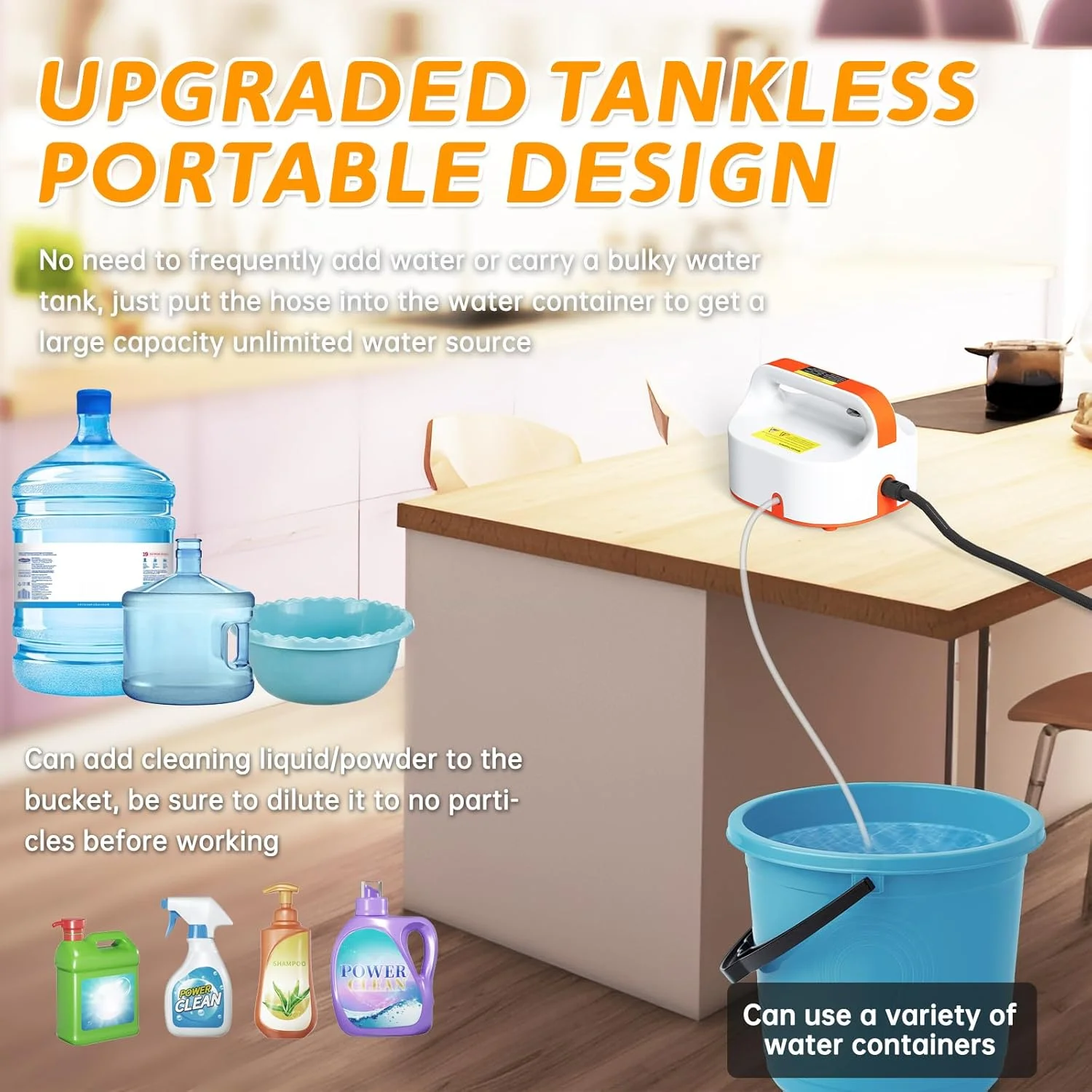 دستگاه بخارشوی نارنجی و سفید