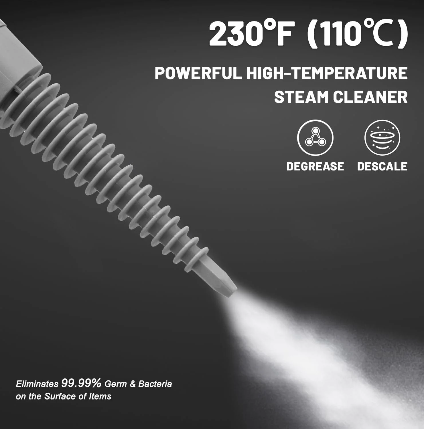 بخارشوی دستی Outspurge، بخارشوی چند منظوره تحت فشار با 13 لوازم جانبی، قفل ایمنی، مناسب برای تمیز کردن کف، اثاثه یا لوازم داخلی، دوغاب، پنجره ها، مبل و ماشین، خاکستری