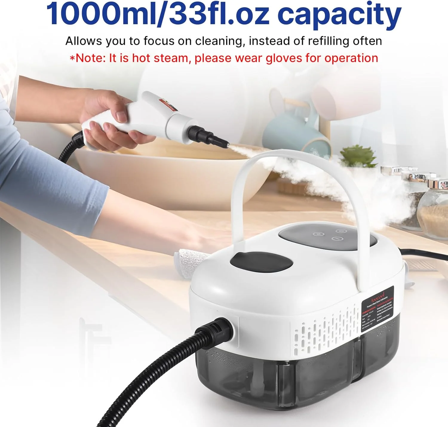 بخارشوی دستی چند منظوره پپیسکی با 8 عدد لوازم جانبی، صفحه لمسی هوشمند، 6 سطح قابل تنظیم، بخارشوی عمیق با دسته قابل حمل برای لباس، ماشین، شیشه، پنجره، آشپزخانه بخارشوی دستی چند منظوره پپیسکی با 8 عدد لوازم جانبی، صفحه لمسی هوشمند، 6 سطح قابل تنظیم، بخارشوی عمیق با دسته قابل حمل برای لباس، ماشین، شیشه، پنجره، آشپزخانه