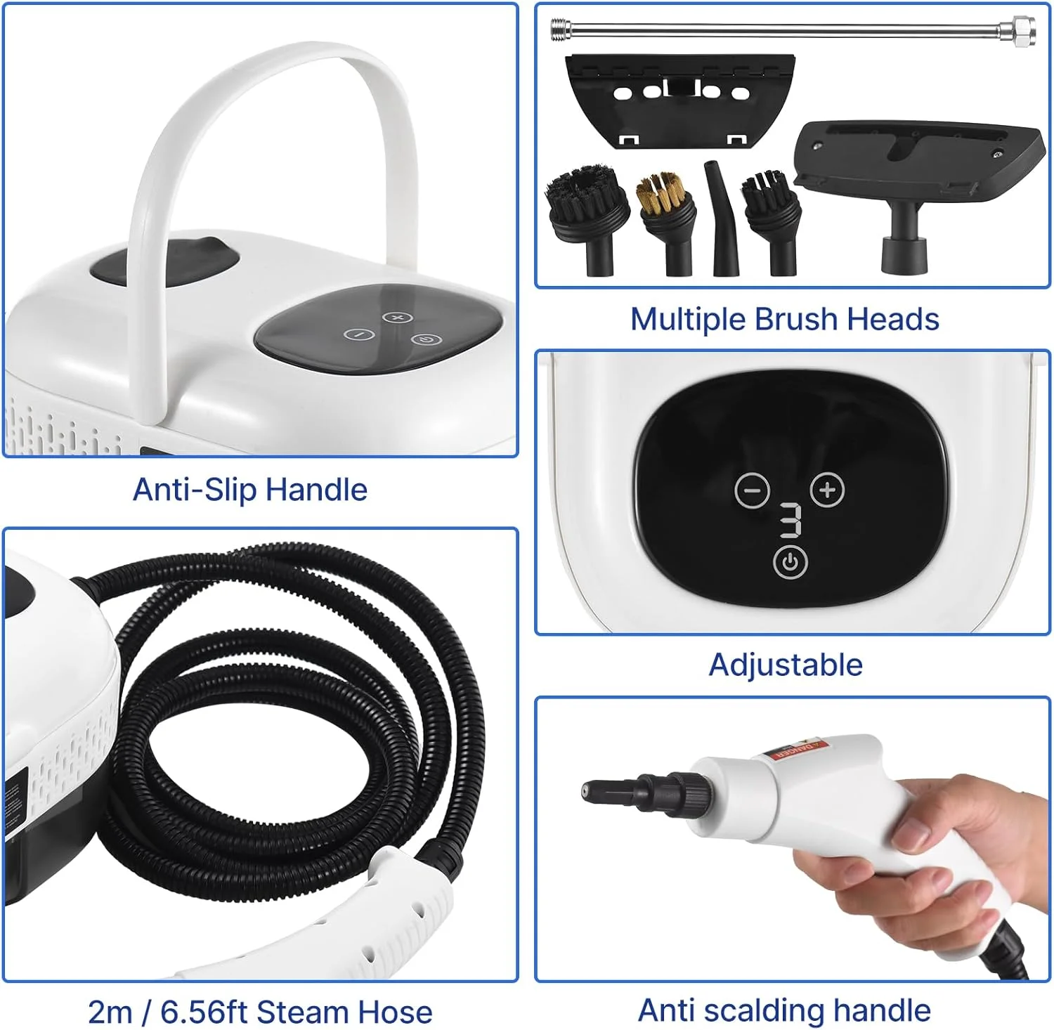 بخارشوی دستی چند منظوره پپیسکی با 8 عدد لوازم جانبی، صفحه لمسی هوشمند، 6 سطح قابل تنظیم، بخارشوی عمیق با دسته قابل حمل برای لباس، ماشین، شیشه، پنجره، آشپزخانه بخارشوی دستی چند منظوره پپیسکی با 8 عدد لوازم جانبی، صفحه لمسی هوشمند، 6 سطح قابل تنظیم، بخارشوی عمیق با دسته قابل حمل برای لباس، ماشین، شیشه، پنجره، آشپزخانه