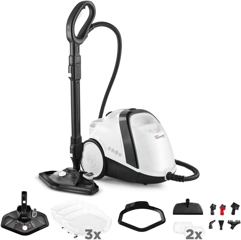 بخارشوی پولتی Vaporetto Smart 120 با دیگ بخار فشار قوی 4 بار، گرم شدن در 2 دقیقه، خود مختاری نامحدود، 14 لوازم جانبی بخارشوی پولتی Vaporetto Smart 120 با دیگ بخار فشار قوی 4 بار، گرم شدن در 2 دقیقه، خود مختاری نامحدود، 14 لوازم جانبی