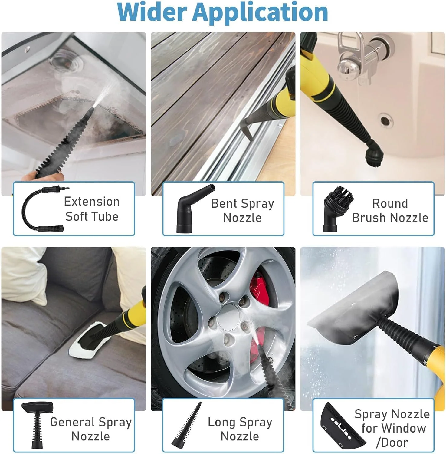 دستگاه بخارشوی دستی قابل حمل - دستگاه تمیز کننده بخار تحت فشار 1000 وات با 10 لوازم جانبی چند منظوره برای تمیز کردن خانه، آشپزخانه، حمام، ماشین، اثاثه یا لوازم داخلی و پنجره