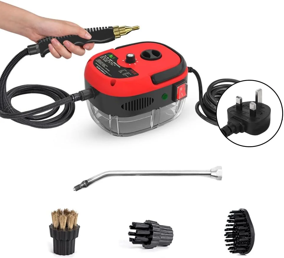 دستگاه بخارشوی دستی قابل حمل 2500 واتی با فشار بالا و سری های برس، 6 حالت سرعت قابل تنظیم، میله افزایش طول، کابل های بلند، دسته ضد لغزش و مخزن آب با ظرفیت بزرگ برای آشپزخانه