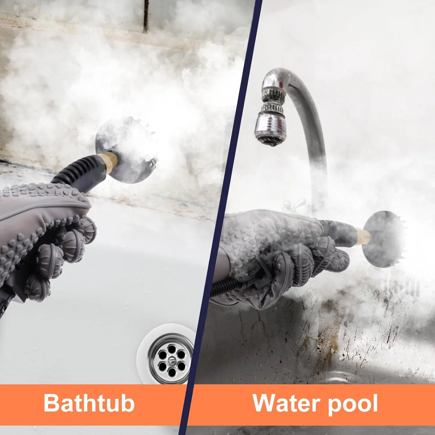 دستگاه تمیز کننده بخار دستی قابل حمل 2500 واتی با فشار بالا و سری های برس دار برای آشپزخانه، مبلمان، حمام و خودرو