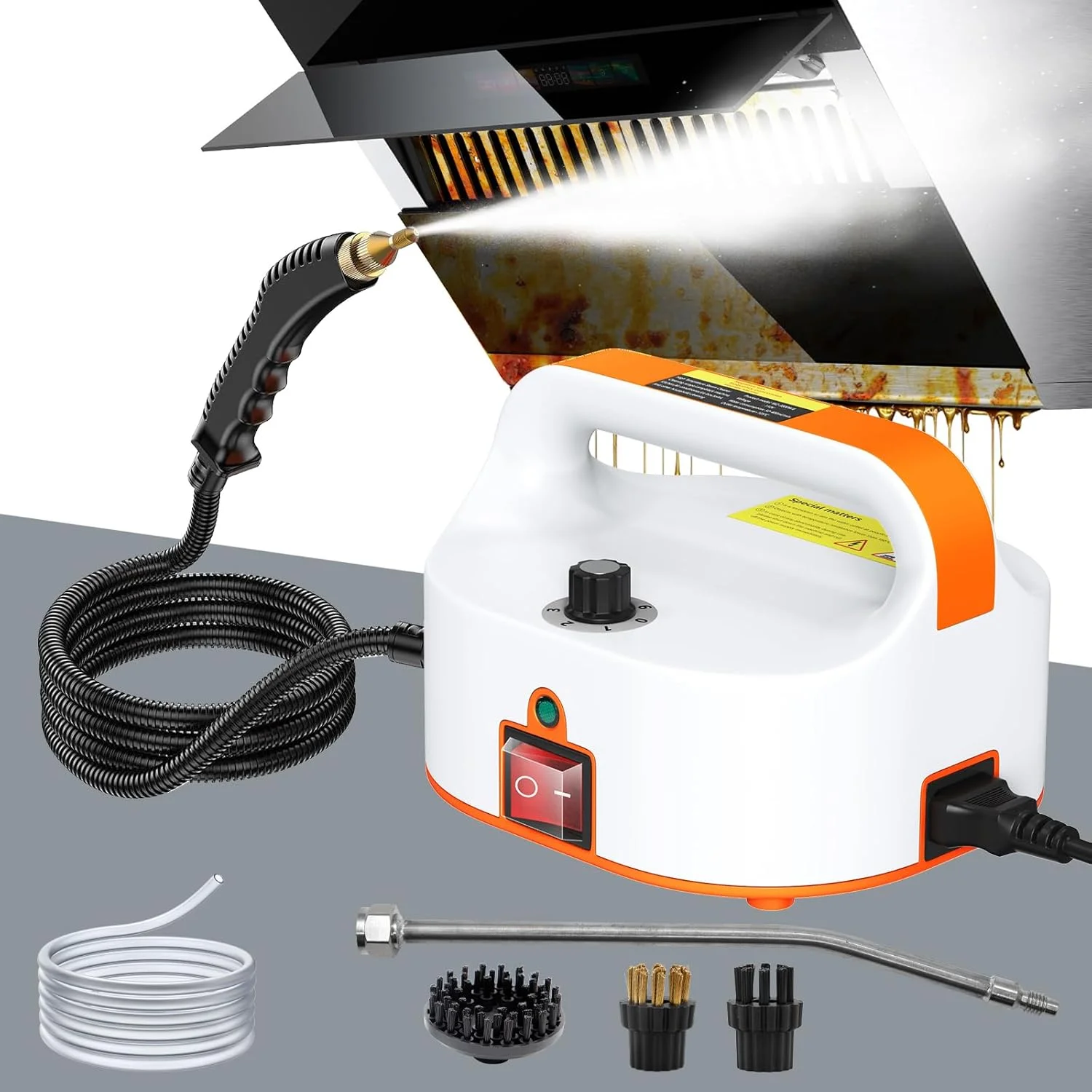 بخارشوی خانگی قدرتمند ۲۵۰۰ وات، دارای ۶ سرعت، بخارشوی پرفشار قابل حمل با دمای بالا و فشار ۴.۵ بار برای تمیز کردن اثاثیه، حمام، کاشی ها، خودروها (بدون 