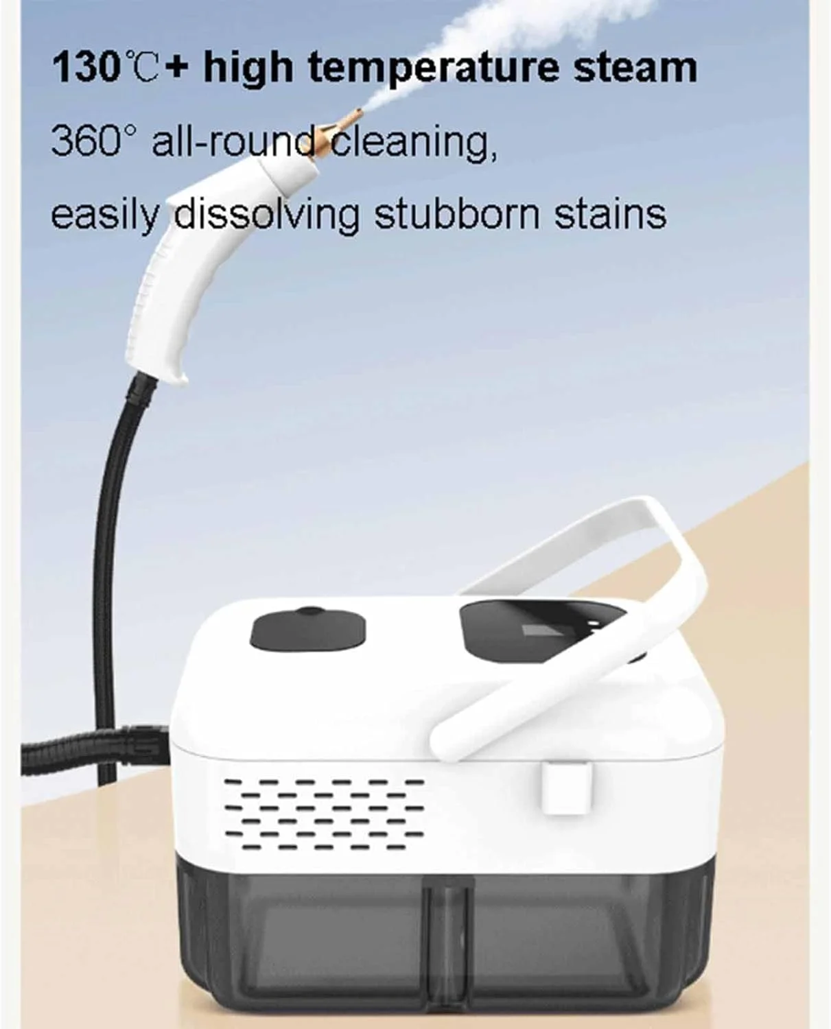 دستگاه بخارشوی قابل حمل 2500 وات با کنترل 9 سرعته بخار و مخزن 1200 میلی لیتری - 4 سری برای چربی آشپزخانه، دوغاب کاشی حمام، کف، اثاثه یا لوازم داخلی، سفید