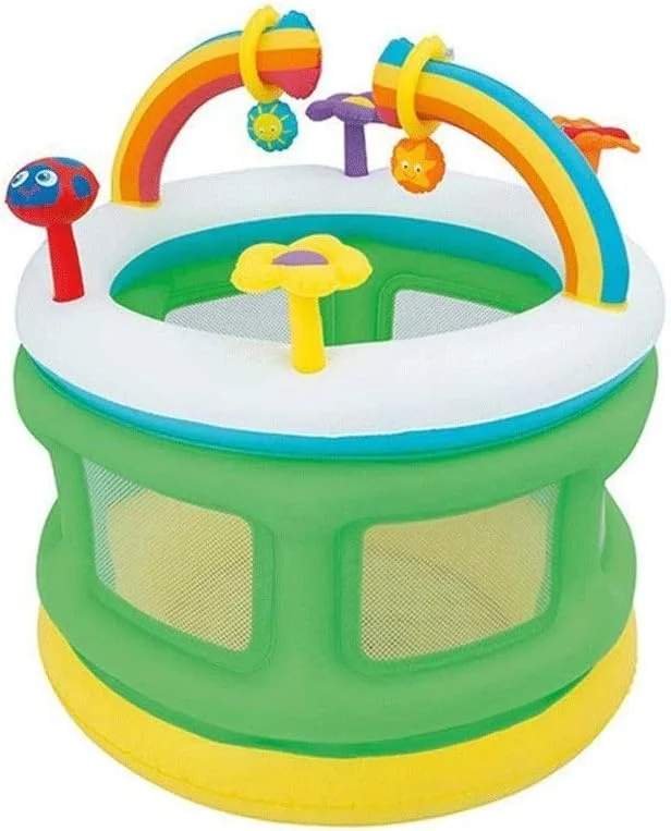 قلعه بادی کودک WRJY، باشگاه کودک بادی با نرده و پمپ برقی برای باغ و حیاط خلوت داخلی و خارجی، 109 * 104 سانتی متر قلعه بادی کودک WRJY، باشگاه کودک بادی با نرده و پمپ برقی برای باغ و حیاط خلوت داخلی و خارجی، 109 * 104 سانتی متر