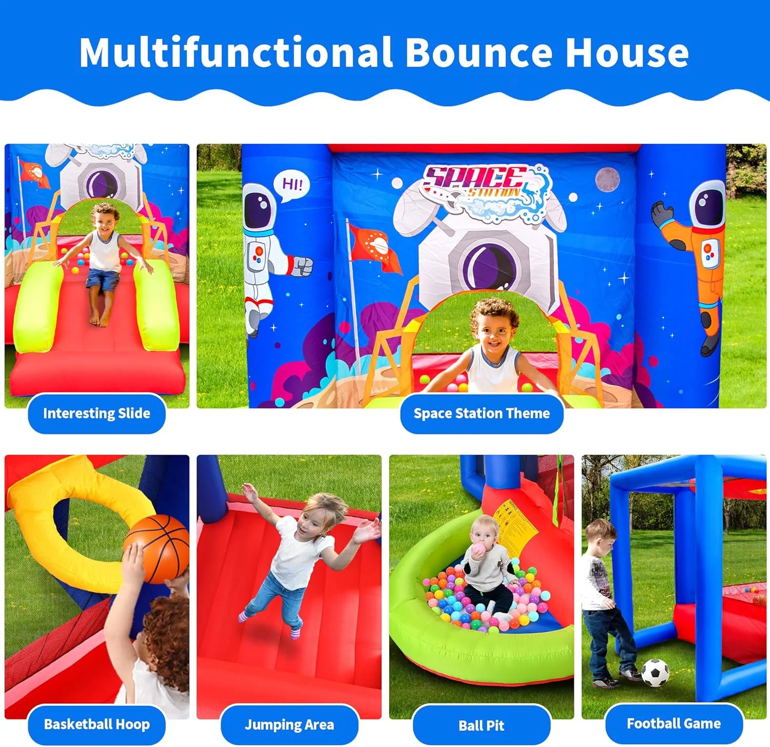 قلعه بادی جامپینگ همراه با سرسره و استخر توپ برای بازی کودکان قلعه بادی جامپینگ همراه با سرسره و استخر توپ برای بازی کودکان