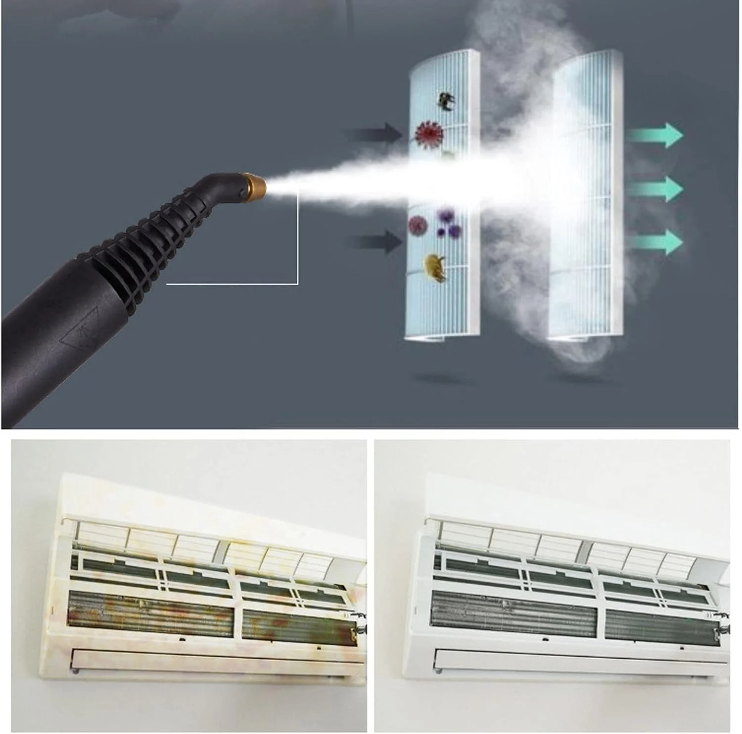 دستگاه بخارشوی کیوکارسو، بخارشوی قابل حمل با محافظت در برابر نشت، 115 درجه سانتیگراد، مناسب برای کولرهای گازی