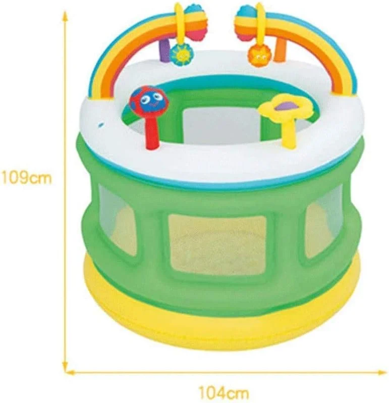قلعه بادی کودک WRJY، باشگاه کودک بادی با نرده و پمپ برقی برای باغ و حیاط خلوت داخلی و خارجی، 109 * 104 سانتی متر