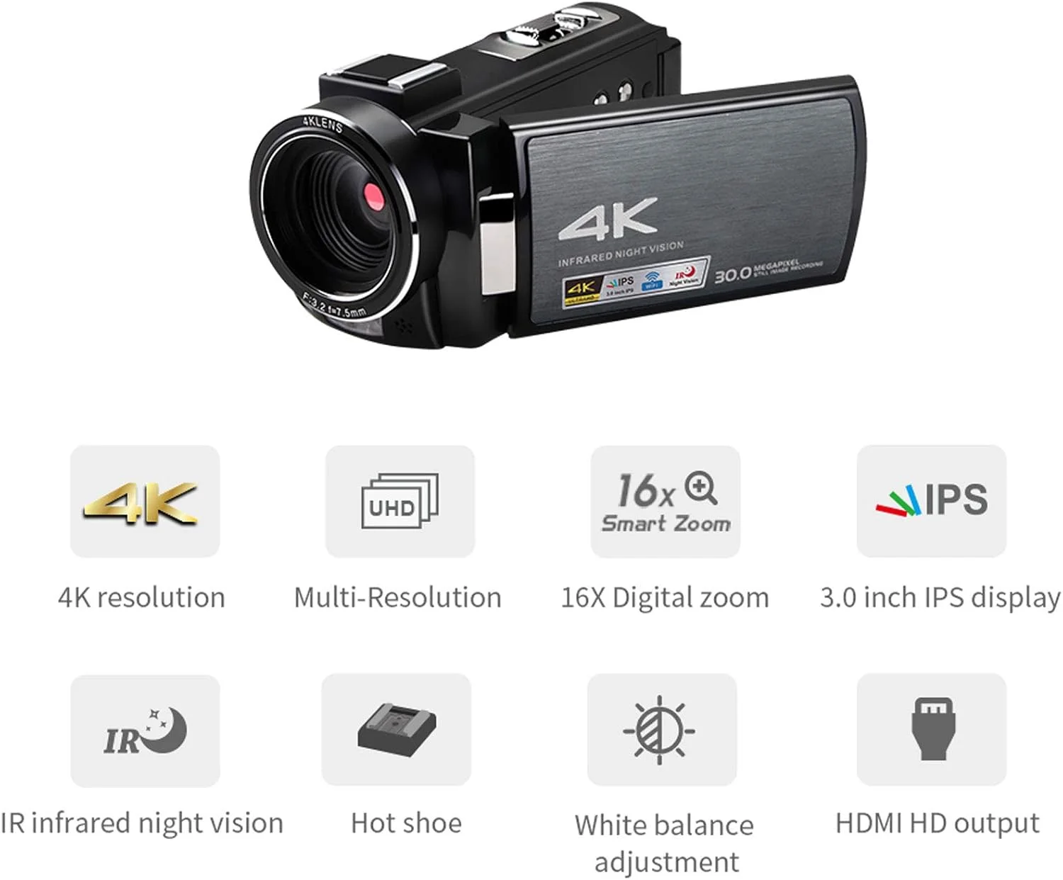 دوربین فیلمبرداری 4K HD دیجیتال مناسب فضای باز با قابلیت ضبط ویدیو، تایمر خودکار 30 مگاپیکسلی، به همراه ریموت کنترل، میکروفون و عملکرد وب کم، ضبط و ذخیره چند رسانه ای، بهترین انتخاب دوربین فیلمبرداری 4K HD دیجیتال مناسب فضای باز با قابلیت ضبط ویدیو، تایمر خودکار 30 مگاپیکسلی، به همراه ریموت کنترل، میکروفون و عملکرد وب کم، ضبط و ذخیره چند رسانه ای، بهترین انتخاب