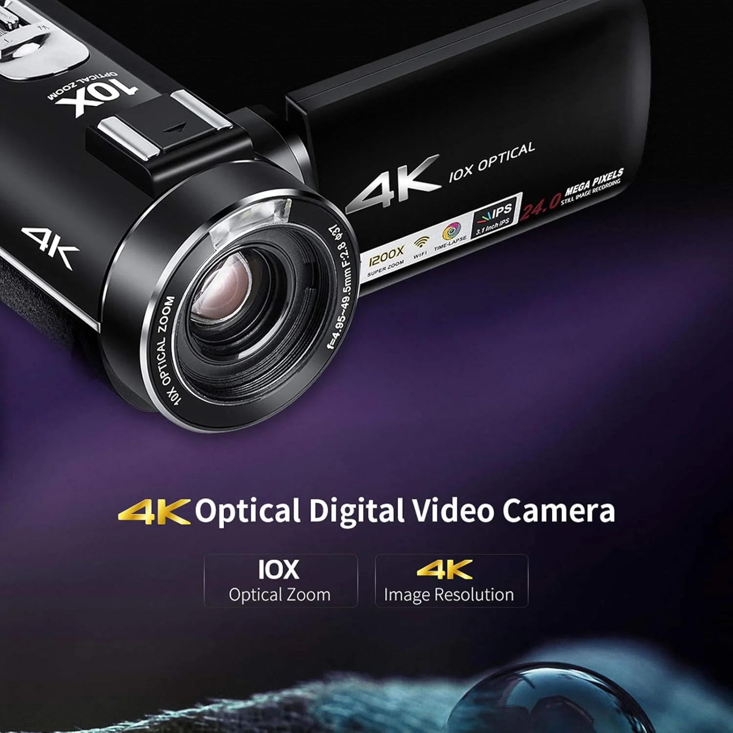 دوربین فیلمبرداری، HD 4K 24FPS 24MP دید در شب IR، ضبط کننده دوربین زوم دیجیتال 120x با دید در شب، دوربین فیلمبرداری چند منظوره، وب کم و خروجی تلویزیون دوربین فیلمبرداری، HD 4K 24FPS 24MP دید در شب IR، ضبط کننده دوربین زوم دیجیتال 120x با دید در شب، دوربین فیلمبرداری چند منظوره، وب کم و خروجی تلویزیون