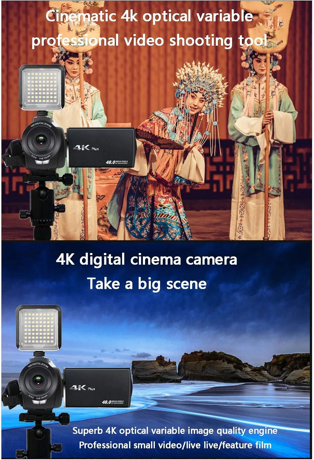 دوربین فیلمبرداری برای یوتیوب، FHD 4K 30FPS 48MP دوربین ولاگینگ زوم دیجیتال 16 برابر 3.0 اینچی با میکروفون و ریموت، دوربین ولاگینگ قابل حمل با امکانات فراوان دوربین فیلمبرداری برای یوتیوب، FHD 4K 30FPS 48MP دوربین ولاگینگ زوم دیجیتال 16 برابر 3.0 اینچی با میکروفون و ریموت، دوربین ولاگینگ قابل حمل با امکانات فراوان