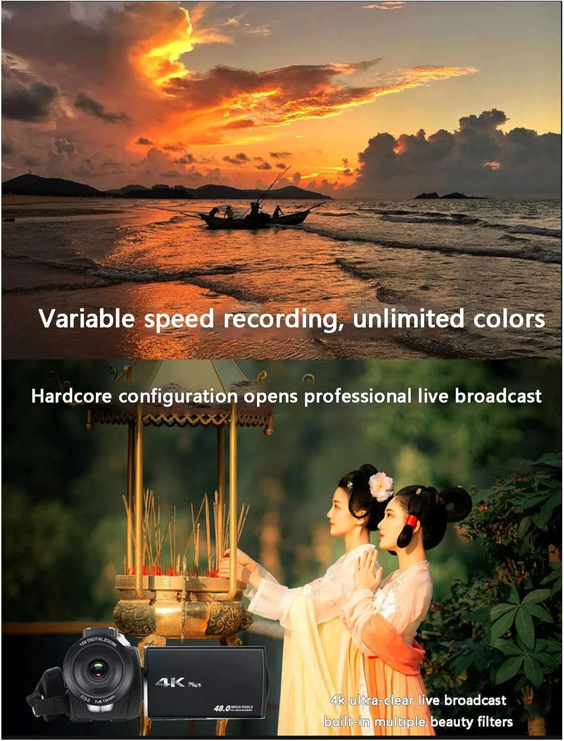 دوربین فیلمبرداری برای یوتیوب، FHD 4K 30FPS 48MP دوربین ولاگینگ زوم دیجیتال 16 برابر 3.0 اینچی با میکروفون و ریموت، دوربین ولاگینگ قابل حمل با امکانات فراوان دوربین فیلمبرداری برای یوتیوب، FHD 4K 30FPS 48MP دوربین ولاگینگ زوم دیجیتال 16 برابر 3.0 اینچی با میکروفون و ریموت، دوربین ولاگینگ قابل حمل با امکانات فراوان