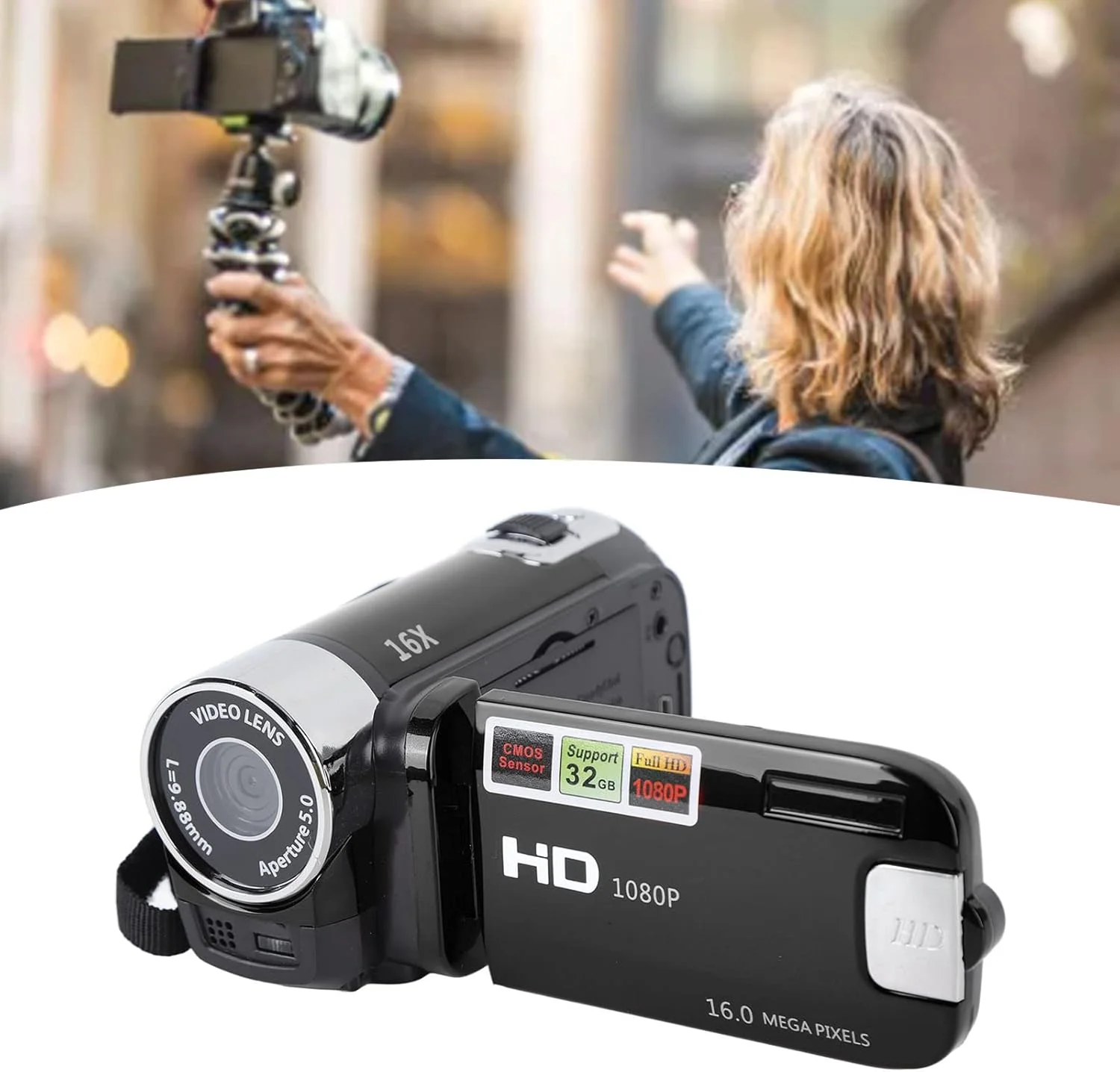 دوربین فیلمبرداری Annadue، دوربین دیجیتال HD 1080P 16MP با صفحه نمایش چرخان 2.7 اینچی TFT، زوم دیجیتال 16X، دوربین DV با کابل USB (مشکی) دوربین فیلمبرداری Annadue، دوربین دیجیتال HD 1080P 16MP با صفحه نمایش چرخان 2.7 اینچی TFT، زوم دیجیتال 16X، دوربین DV با کابل USB (مشکی)