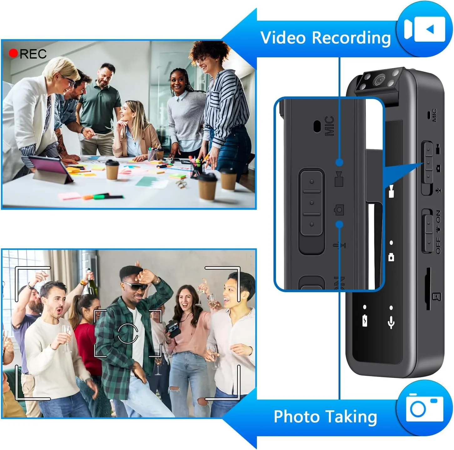 دوربین کوچک بدنه Amyway با حافظه 64 گیگابایت، دوربین فیلمبرداری گشت زنی 1080P با دید در شب IR، باتری 5 ساعته و لنز چرخان 180 درجه - دوربین کوچک پوشیدنی برای امنیت، پلیس و استفاده در فضای باز دوربین کوچک بدنه Amyway با حافظه 64 گیگابایت، دوربین فیلمبرداری گشت زنی 1080P با دید در شب IR، باتری 5 ساعته و لنز چرخان 180 درجه - دوربین کوچک پوشیدنی برای امنیت، پلیس و استفاده در فضای باز