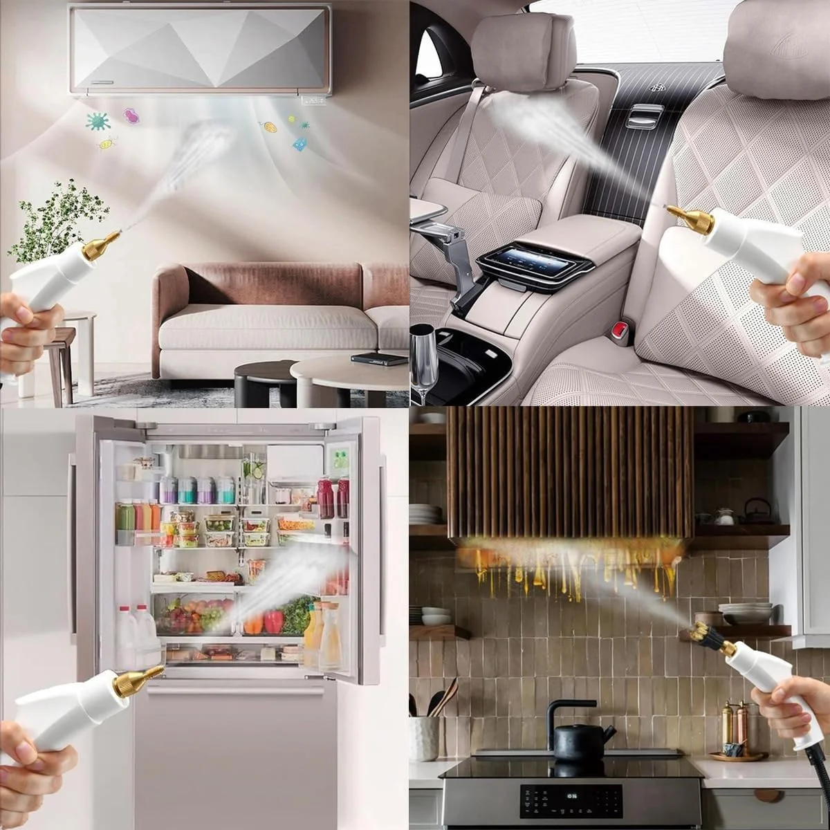 بخارشوی دستی قابل حمل SENNI، بخارشوی پرفشار 2500 واتی برای مصارف خانگی با 5 سری برس و دستکش حوله ای بخارشوی دستی قابل حمل SENNI، بخارشوی پرفشار 2500 واتی برای مصارف خانگی با 5 سری برس و دستکش حوله ای