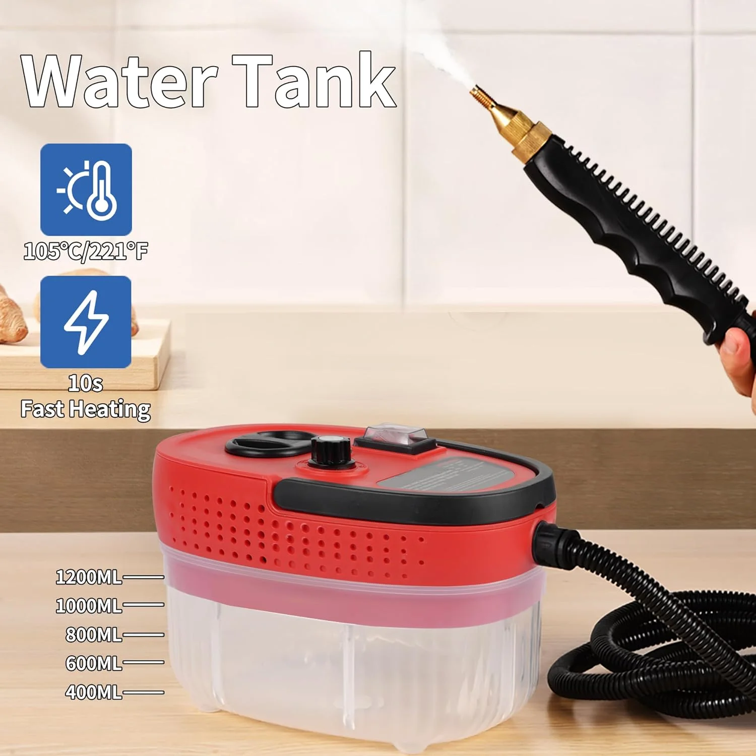 بخارشوی پرفشار قابل حمل با 3 برس و 1 کاردک شیشه، به سرعت بخار با دمای بالا تولید می کند تا آشپزخانه ها و صندلی های ماشین را به طور عمیق تمیز کند. بخارشوی پرفشار قابل حمل با 3 برس و 1 کاردک شیشه، به سرعت بخار با دمای بالا تولید می کند تا آشپزخانه ها و صندلی های ماشین را به طور عمیق تمیز کند.