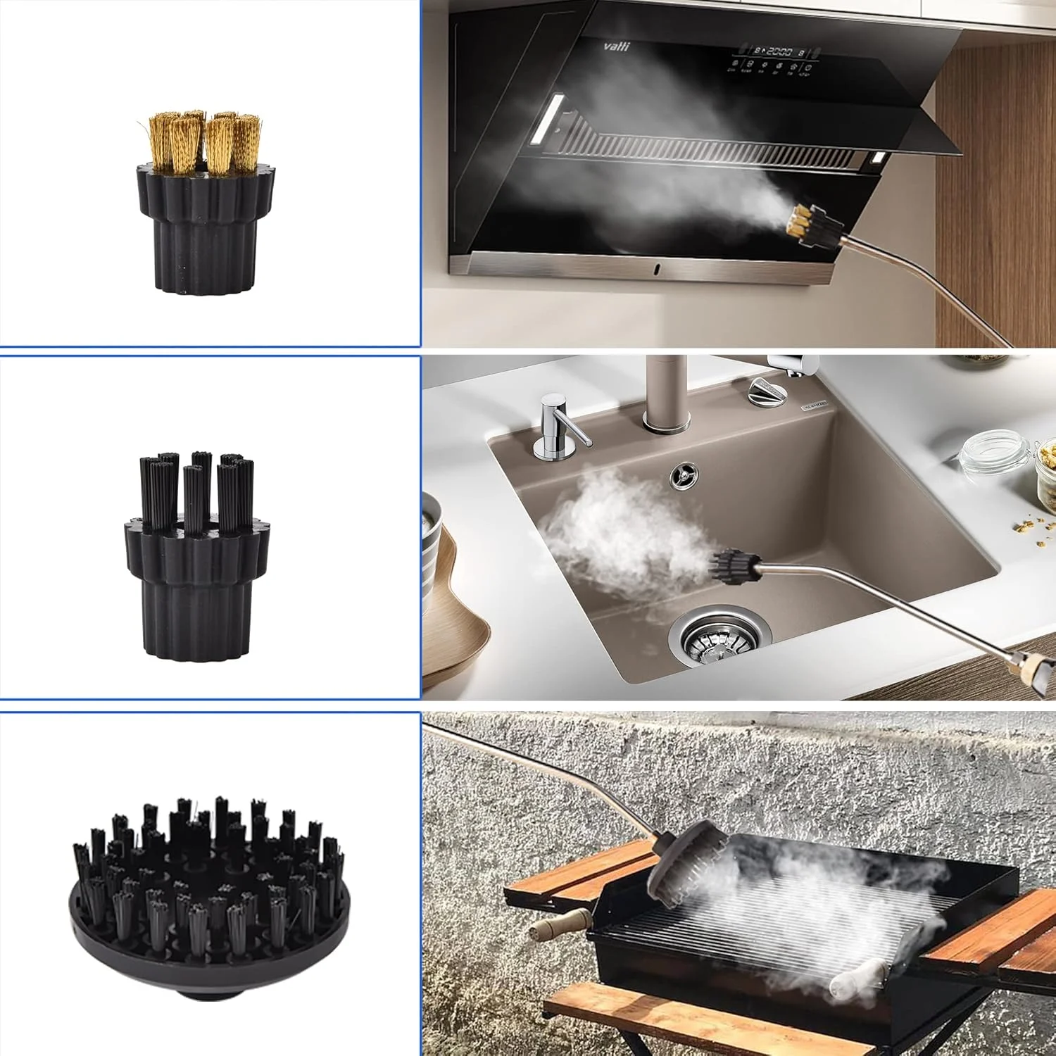 بخارشوی پرفشار قابل حمل با 3 برس و 1 کاردک شیشه، به سرعت بخار با دمای بالا تولید می کند تا آشپزخانه ها و صندلی های ماشین را به طور عمیق تمیز کند. بخارشوی پرفشار قابل حمل با 3 برس و 1 کاردک شیشه، به سرعت بخار با دمای بالا تولید می کند تا آشپزخانه ها و صندلی های ماشین را به طور عمیق تمیز کند.