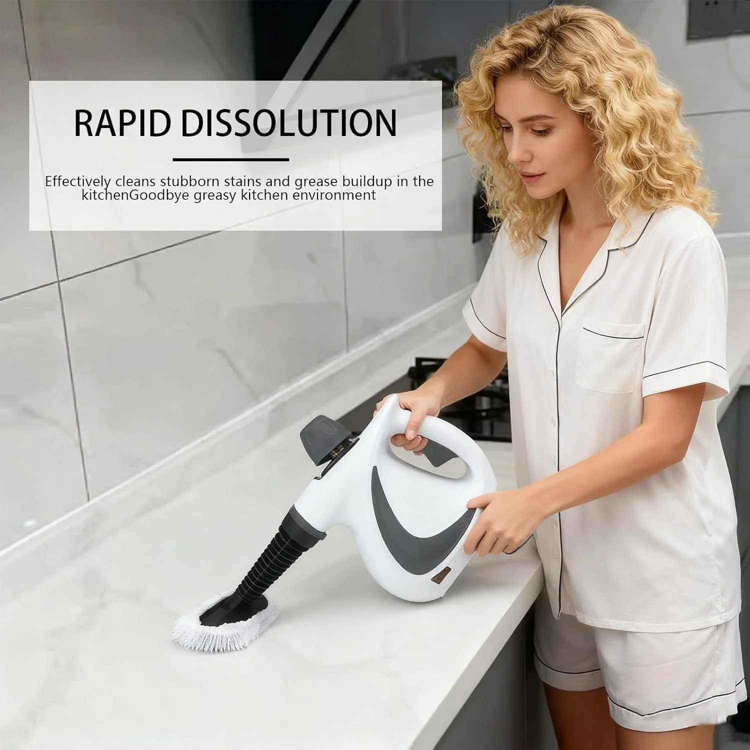 بخارشوی برای تمیزکاری - بخارشوی دستی کاشی - لکه برقی با 12 لوازم جانبی برای چوب سخت، کاشی، فرش، پارچه، مبل، محل نگهداری حیوانات خانگی، جزئیات خودرو، مبلمان، لباس، قالیچه