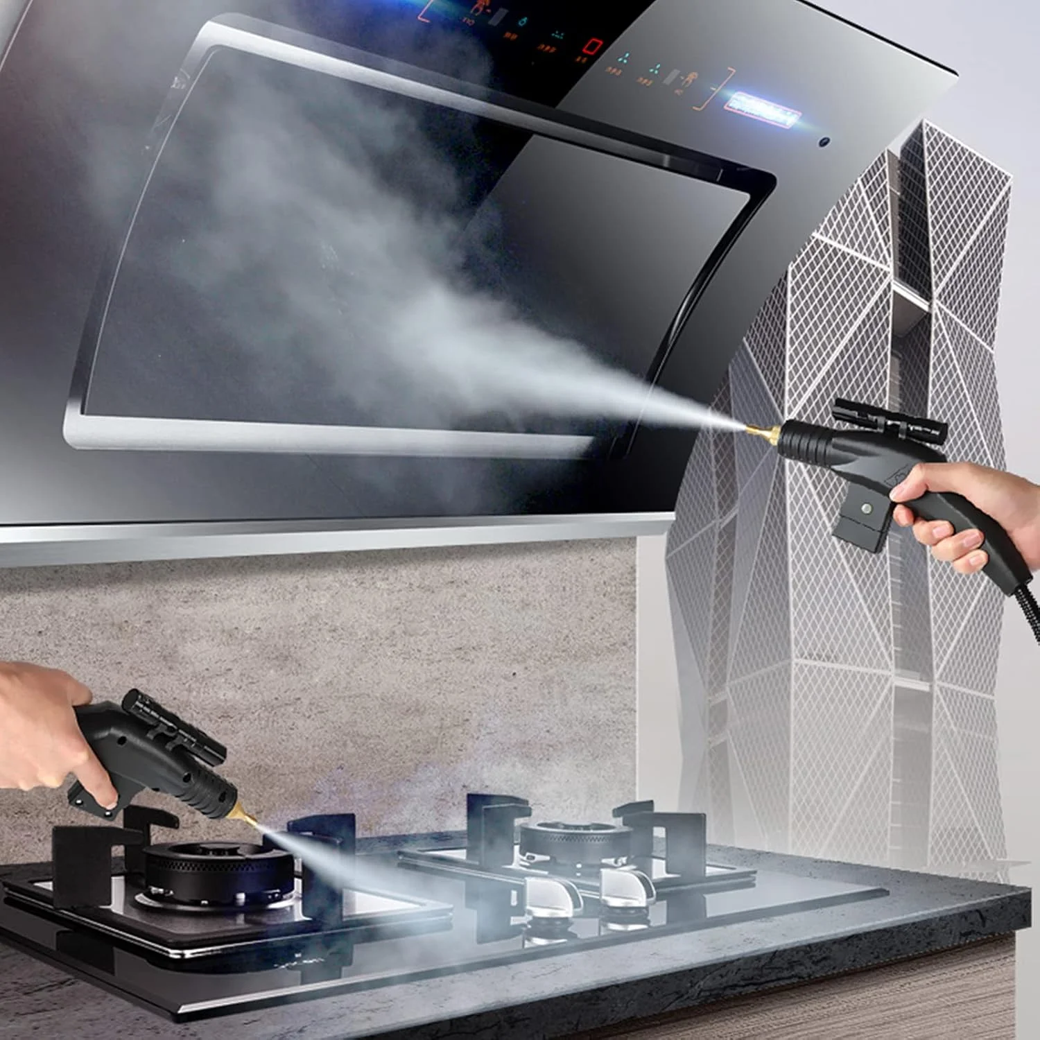 دستگاه بخار شوی فشار قوی با دمای بالا، دارای ۴ نازل، ۲۶۰۰-۳۰۰۰ وات، سیستم تمیز کننده حرفه ای قابل حمل، پمپاژ اتوماتیک برای مصارف خانگی و تجاری دستگاه بخار شوی فشار قوی با دمای بالا، دارای ۴ نازل، ۲۶۰۰-۳۰۰۰ وات، سیستم تمیز کننده حرفه ای قابل حمل، پمپاژ اتوماتیک برای مصارف خانگی و تجاری