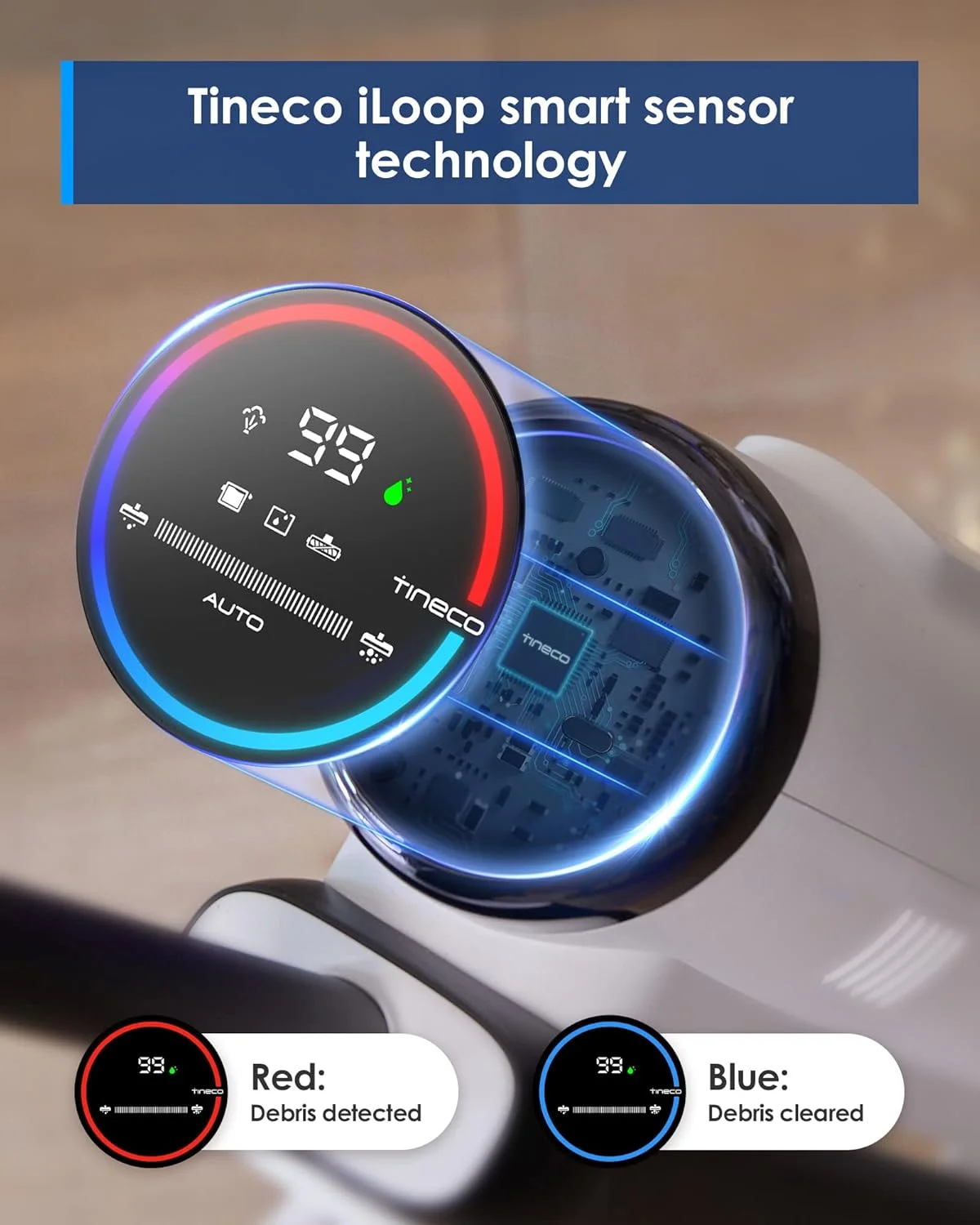 دستگاه بخارشوی و جاروبرقی خشک و تر همه کاره Tineco FLOOR ONE S5، مناسب برای تمیز کردن سطوح سخت و لکه های چسبنده، بخارشوی هوشمند برای کف های سخت با صفحه نمایش دیجیتال و زمان کارکرد طولانی (نسخه اندونزی)