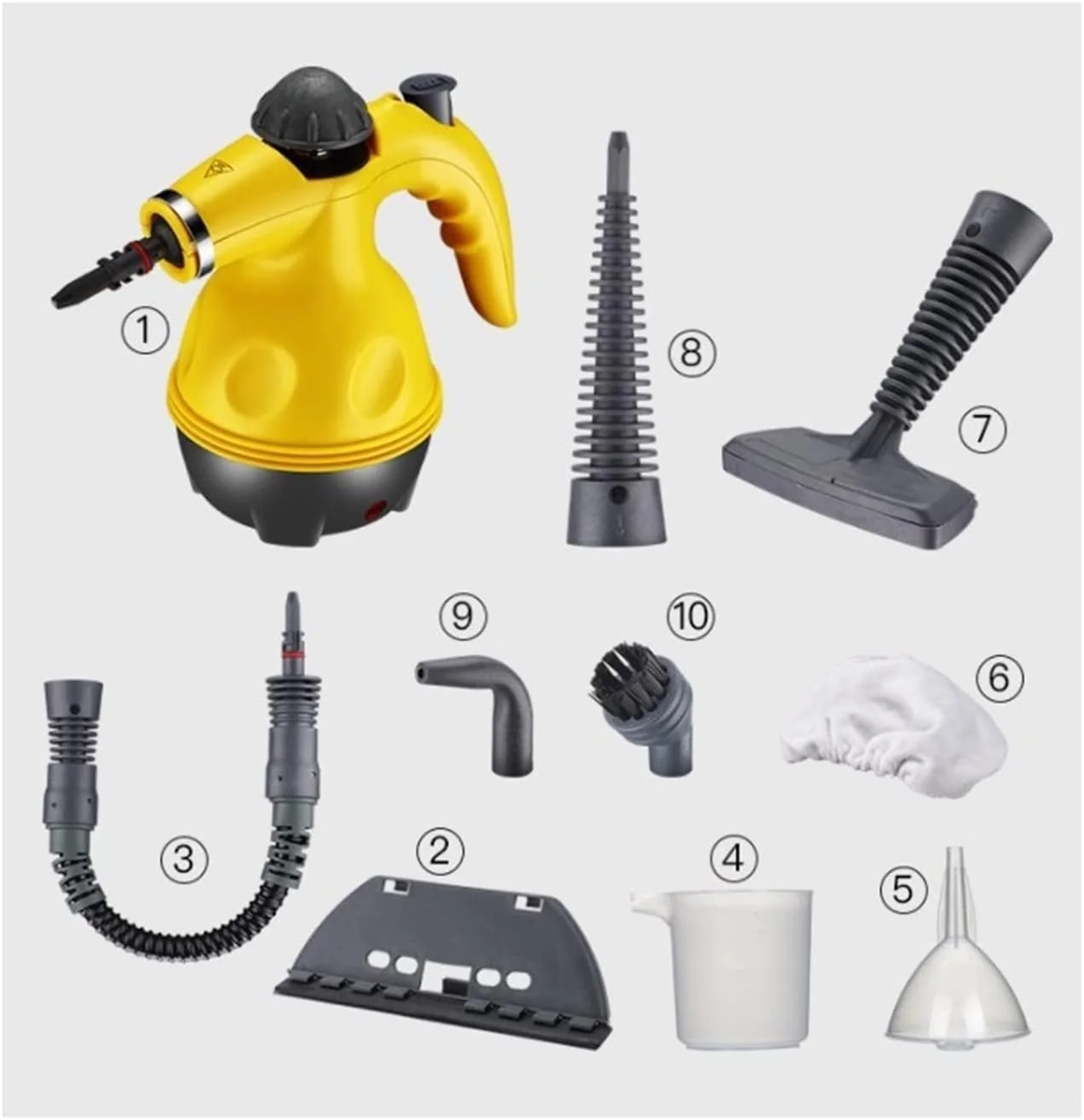 بخارشوی دستی چند منظوره با دمای بالا به همراه 9 قطعه لوازم جانبی برای از بین بردن لکه ها، فرش، پرده و صندلی ماشین