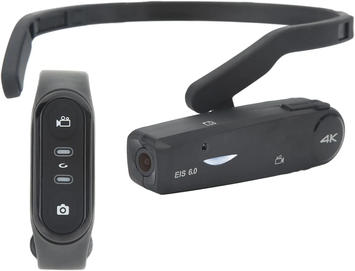 دوربین سر ASHATA، دوربین فیلمبرداری 4K FHD 1080P 60FPS، دوربین وب کم با زاویه دید 130 درجه، تثبیت کننده WIFI با کنترل از راه دور، نگهدارنده کارت