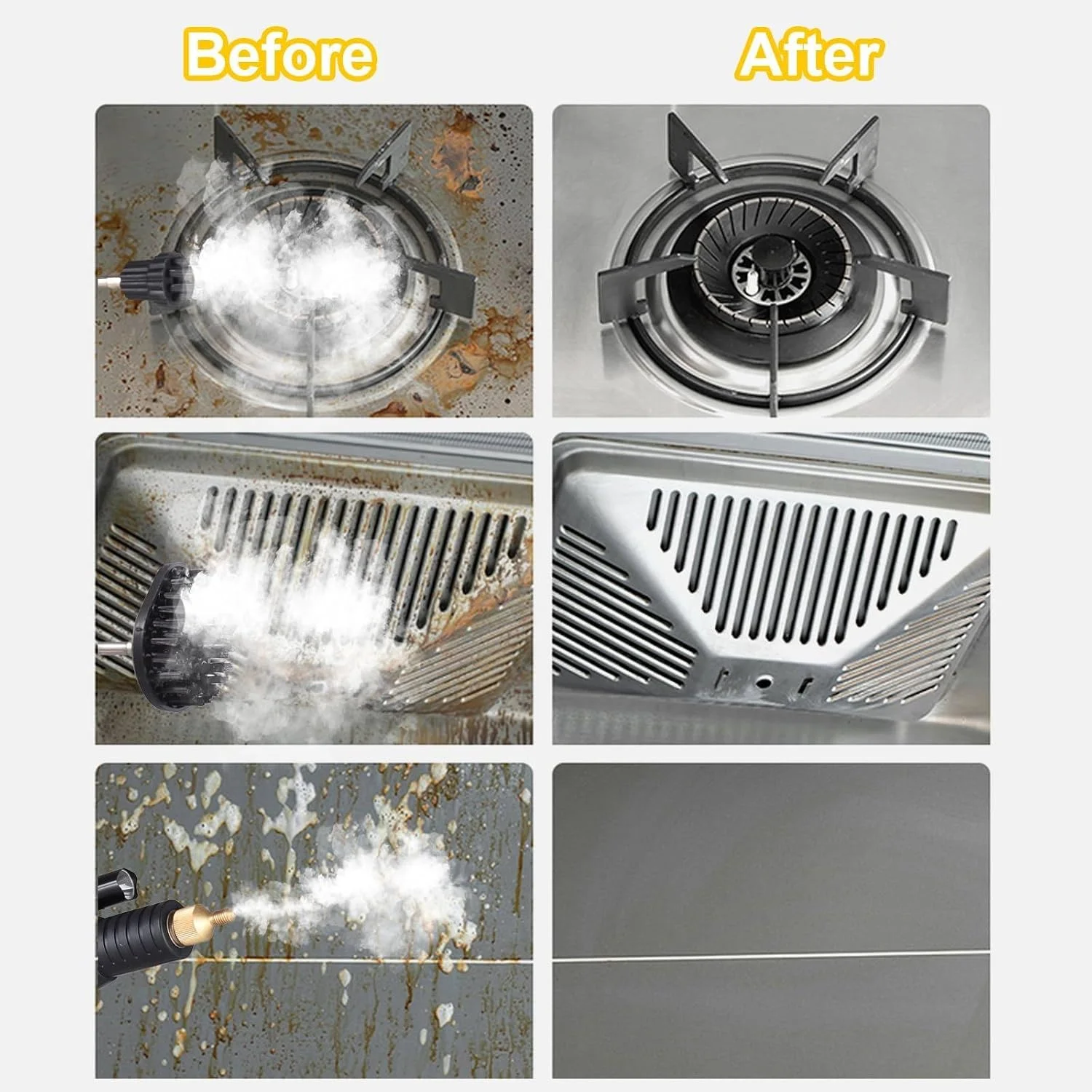 بخارشوی قابل حمل UPIKIT 3000W، مناسب برای مصارف خانگی، 4 لیتر، گرمایش سریع با دمای بالا، بخارشوی فشار قوی 4.5 بار، پاشش فوری بخار در 15 ثانیه، مناسب برای دستگاه دیتیلینگ خودرو