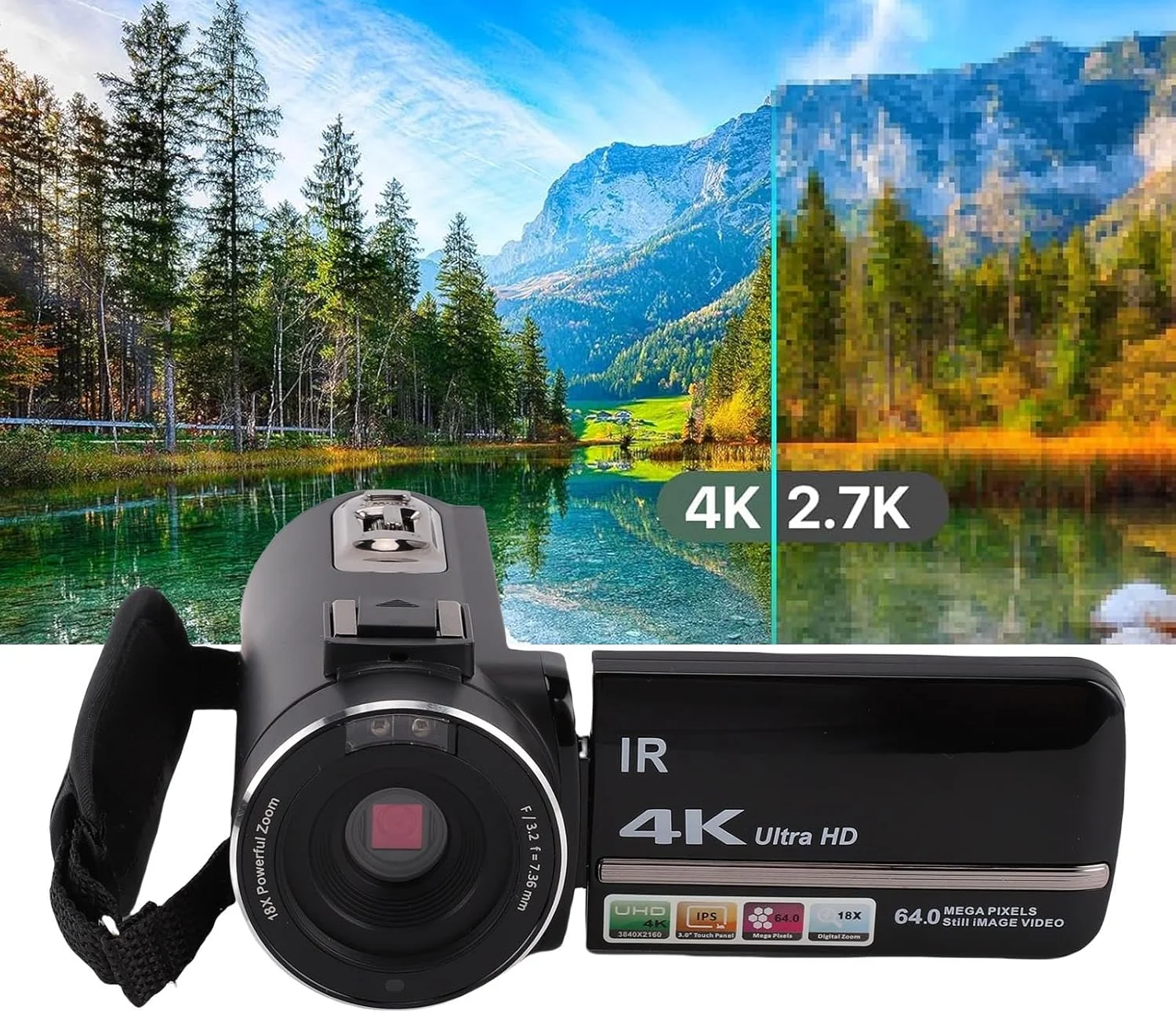 دوربین فیلمبرداری 4K Asixxsix، دوربین فیلمبرداری UHD 64 مگاپیکسلی با زوم دیجیتال 18 برابر، دوربین ولاگ 3 اینچی با تثبیت کننده دستی، میکروفون خارجی، ریموت، وب کم، کارت 32 گیگابایتی و 2 باتری دوربین فیلمبرداری 4K Asixxsix، دوربین فیلمبرداری UHD 64 مگاپیکسلی با زوم دیجیتال 18 برابر، دوربین ولاگ 3 اینچی با تثبیت کننده دستی، میکروفون خارجی، ریموت، وب کم، کارت 32 گیگابایتی و 2 باتری