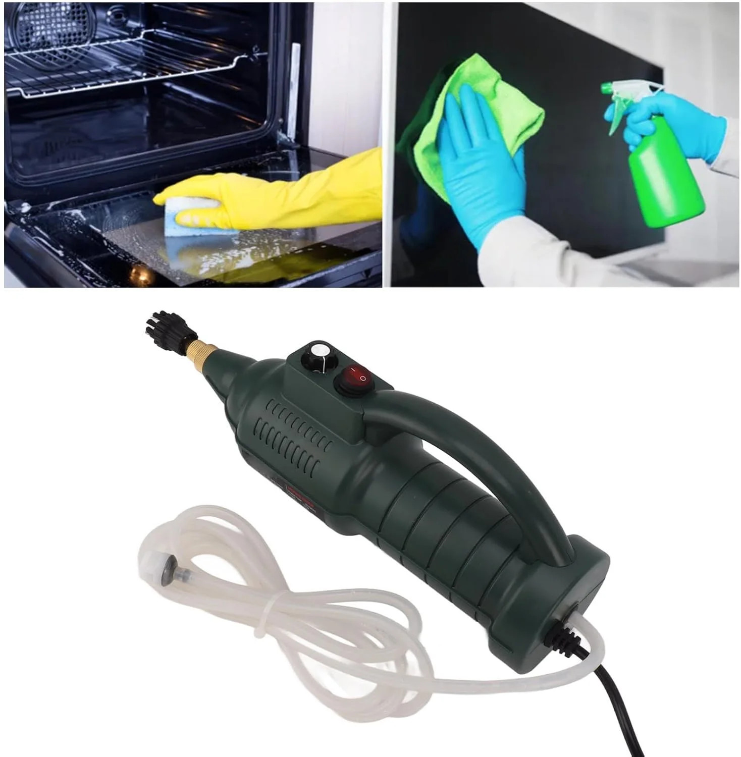 دستگاه بخار شوی دستی، بخارشوی تحت فشار 2500 وات با 3 برس و 2 نازل، هوشمند برای آشپزخانه، مبلمان، مبل، از بین بردن کثیفی (سبز ارتشی دوشاخه آمریکایی/سبز ارتشی دوشاخه بریتانیایی 220 ولت) دستگاه بخار شوی دستی، بخارشوی تحت فشار 2500 وات با 3 برس و 2 نازل، هوشمند برای آشپزخانه، مبلمان، مبل، از بین بردن کثیفی (سبز ارتشی دوشاخه آمریکایی/سبز ارتشی دوشاخه بریتانیایی 220 ولت)