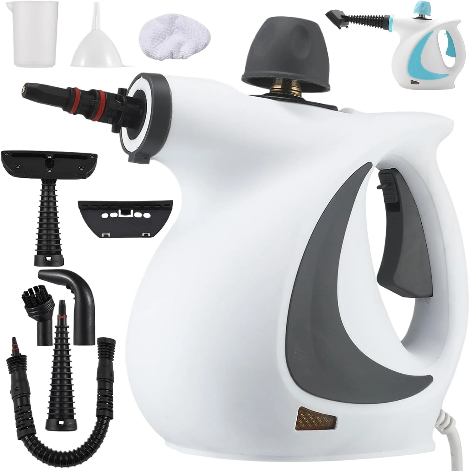 بخارشوی خانگی Vaporista Steammaster، بخارشوی چند منظوره دستی 10 در 1، سبک و قابل مانور، برای کاشی، سینک، پنجره، خودرو و موارد دیگر (خاکستری)