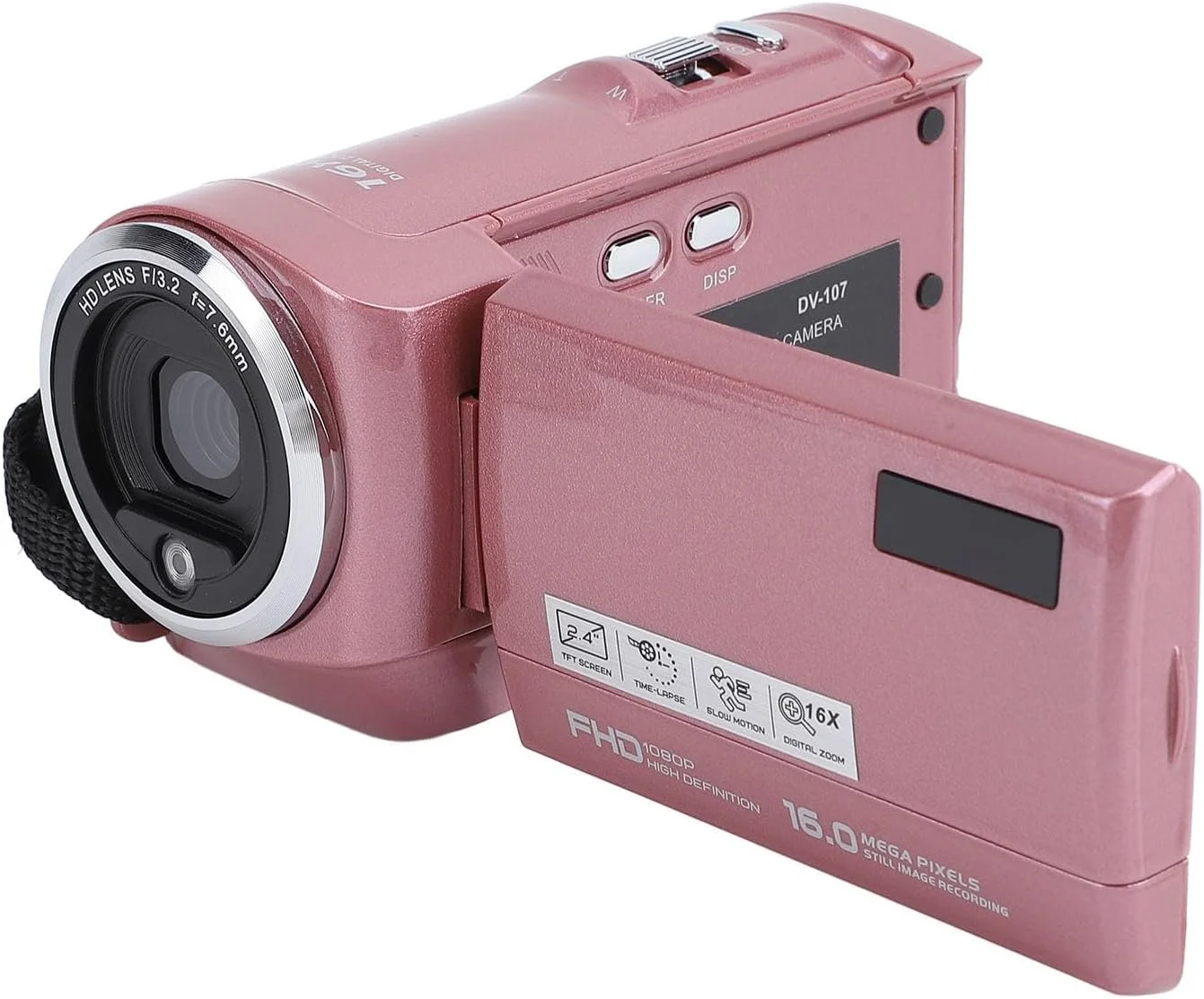 دوربین فیلمبرداری Bewinner، دوربین فیلمبرداری با زوم دیجیتال 16 برابر، دوربین فیلمبرداری فول اچ دی 2K با کیفیت 48 مگاپیکسل و زوم دیجیتال 16 برابر، دوربین فیلمبرداری با صفحه نمایش 2.4 اینچی برای کودکان و نوجوانان