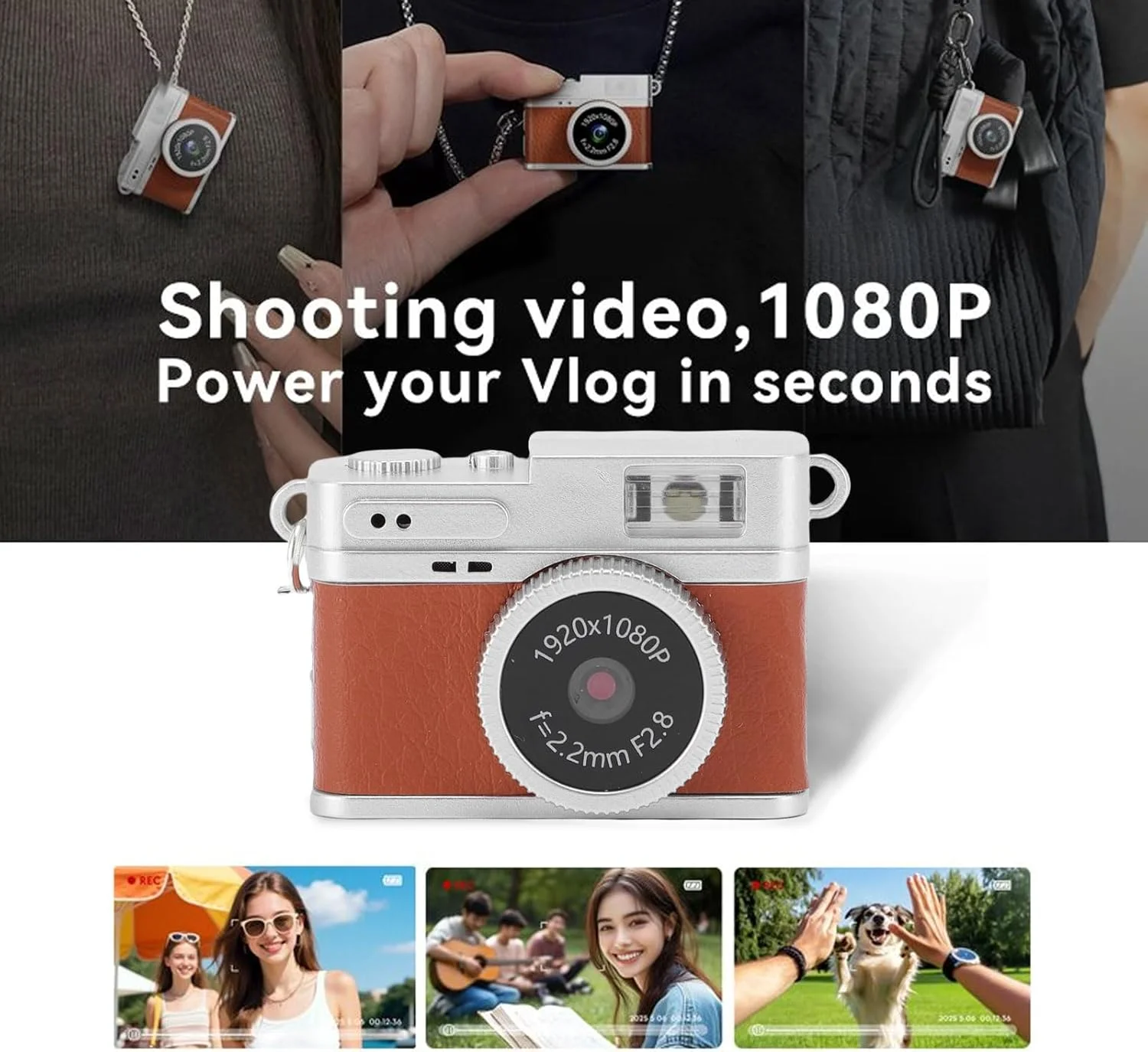 دوربین کوچک جاکلیدی Bewinner، دوربین مینیاتوری 2 مگاپیکسلی 1080P، دوربین های قدیمی کوچک FHD، دوربین فیلمبرداری میکرو قابل حمل با صفحه نمایش 0.96 اینچی برای عکس و فیلم سفر (قهوه ای) دوربین کوچک جاکلیدی Bewinner، دوربین مینیاتوری 2 مگاپیکسلی 1080P، دوربین های قدیمی کوچک FHD، دوربین فیلمبرداری میکرو قابل حمل با صفحه نمایش 0.96 اینچی برای عکس و فیلم سفر (قهوه ای)