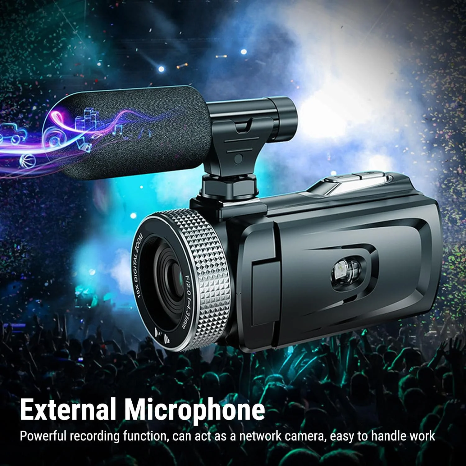 دوربین فیلمبرداری 4K با صفحه نمایش چرخان، نور پرکننده 3 وات و میکروفون خارجی، دوربین ولاگ برای مسافرت با قابلیت ضد لرزش، وب کم و کنترل از راه دور دوربین فیلمبرداری 4K با صفحه نمایش چرخان، نور پرکننده 3 وات و میکروفون خارجی، دوربین ولاگ برای مسافرت با قابلیت ضد لرزش، وب کم و کنترل از راه دور