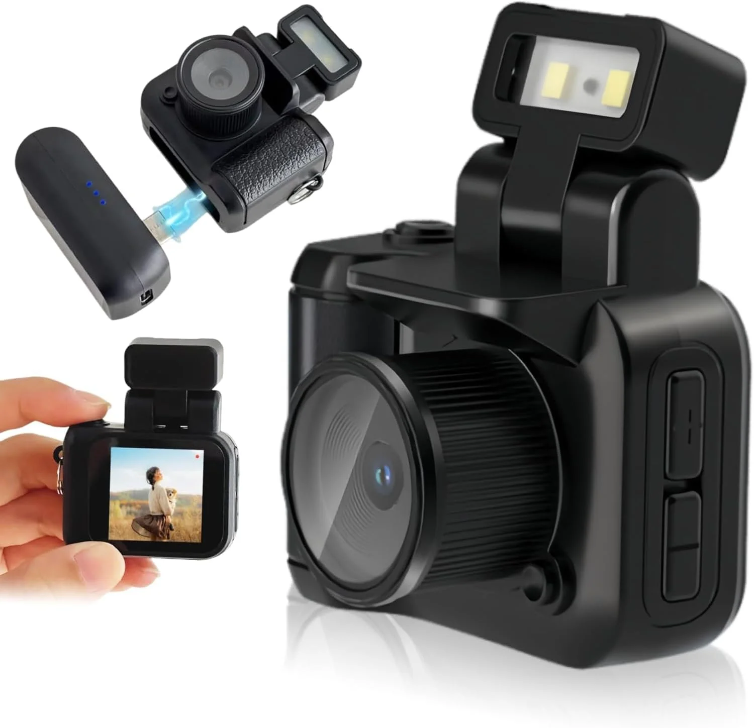 دوربین کوچک جاکلیدی Bewinner برای ضبط لحظات دانشجویی، دوربین فیلمبرداری فشرده 2 مگاپیکسلی 1080P HD با صفحه نمایش رنگی برای نوجوانان و کودکان