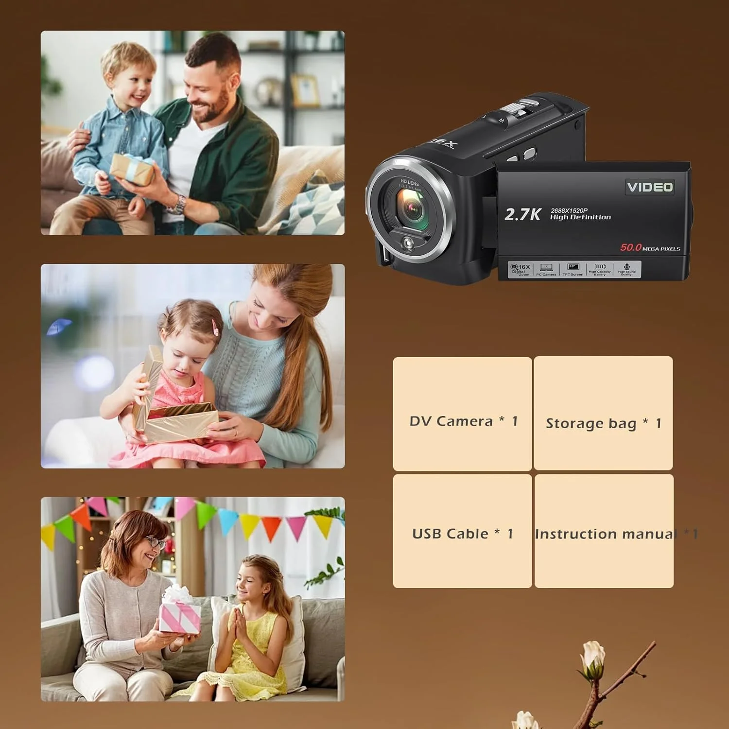 دوربین فیلمبرداری 2.7K Bewinner، دوربین ولاگ حرفه ای 50 مگاپیکسلی با زوم دیجیتال 16 برابر، صفحه نمایش 2.8 اینچی، عملکرد وب کم برای مسافرت در فضای باز دوربین فیلمبرداری 2.7K Bewinner، دوربین ولاگ حرفه ای 50 مگاپیکسلی با زوم دیجیتال 16 برابر، صفحه نمایش 2.8 اینچی، عملکرد وب کم برای مسافرت در فضای باز