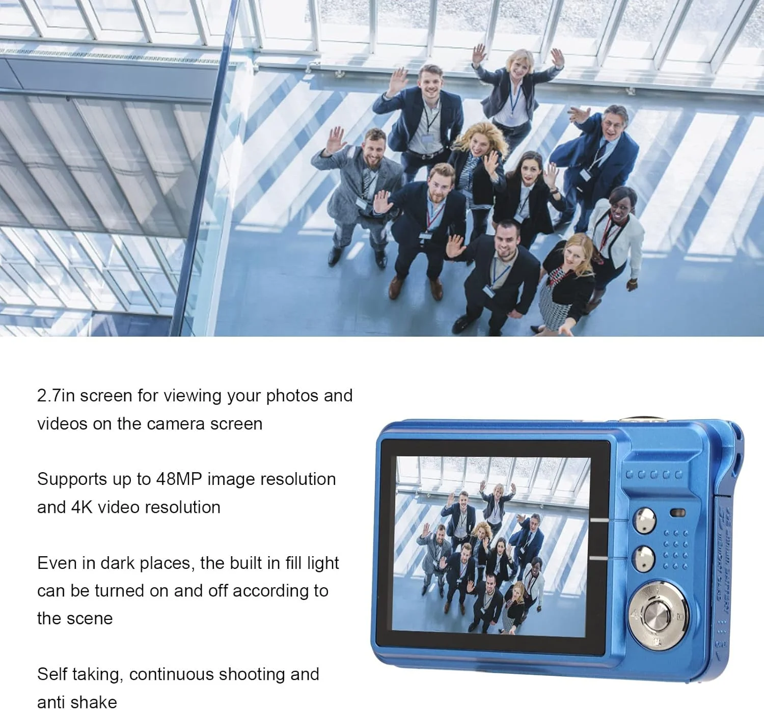 دوربین دیجیتال 4K Bewinner، زوم دیجیتال 8X، دوربین فیلمبرداری 48 مگاپیکسلی، دوربین فشرده ولاگ با صفحه نمایش LCD 2.7 اینچی، دوربین فیلمبرداری برای عکاسی مداوم (آبی) دوربین دیجیتال 4K Bewinner، زوم دیجیتال 8X، دوربین فیلمبرداری 48 مگاپیکسلی، دوربین فشرده ولاگ با صفحه نمایش LCD 2.7 اینچی، دوربین فیلمبرداری برای عکاسی مداوم (آبی)