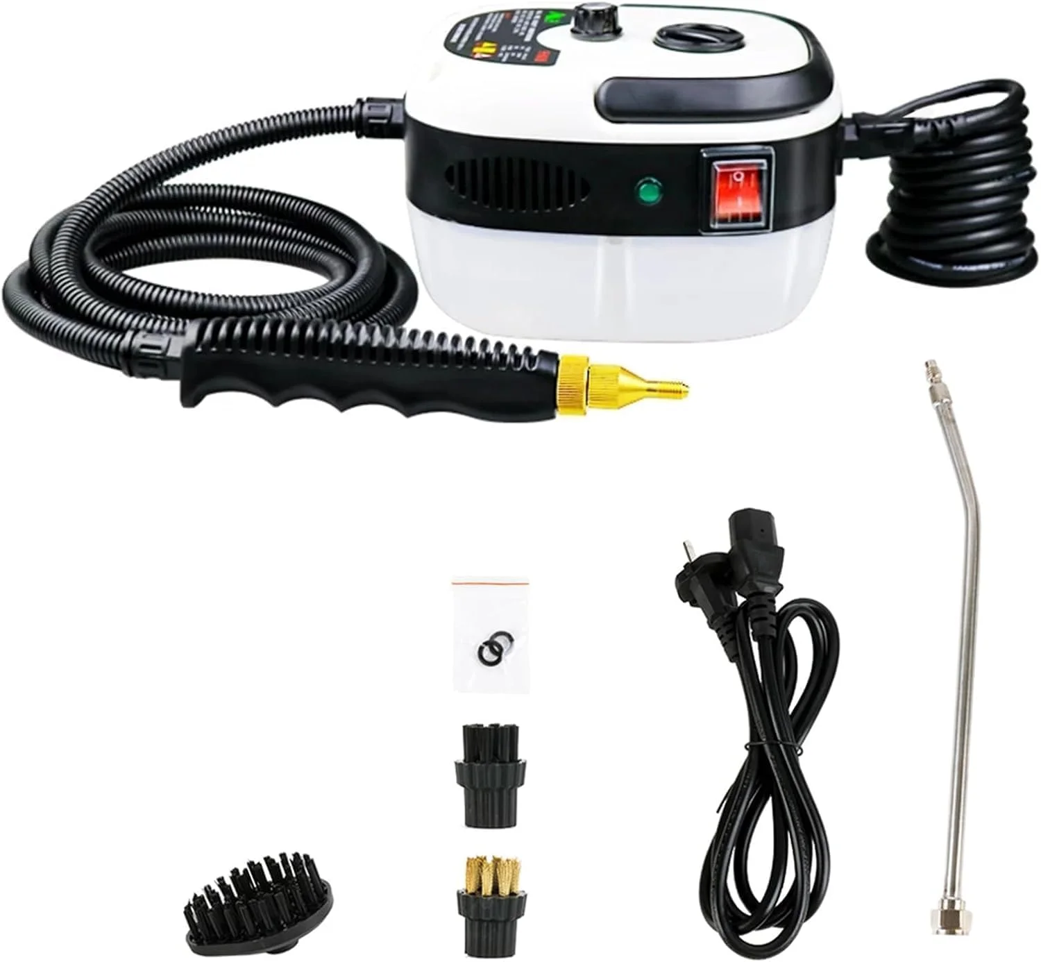 دستگاه بخارشوی دستی پرفشار Worldtronis، دستگاه تمیز کننده بخار قابل حمل با دمای بالا 2500 وات 220 ولت، مناسب برای تمیز کردن مبل، خودرو، کف و موارد دیگر