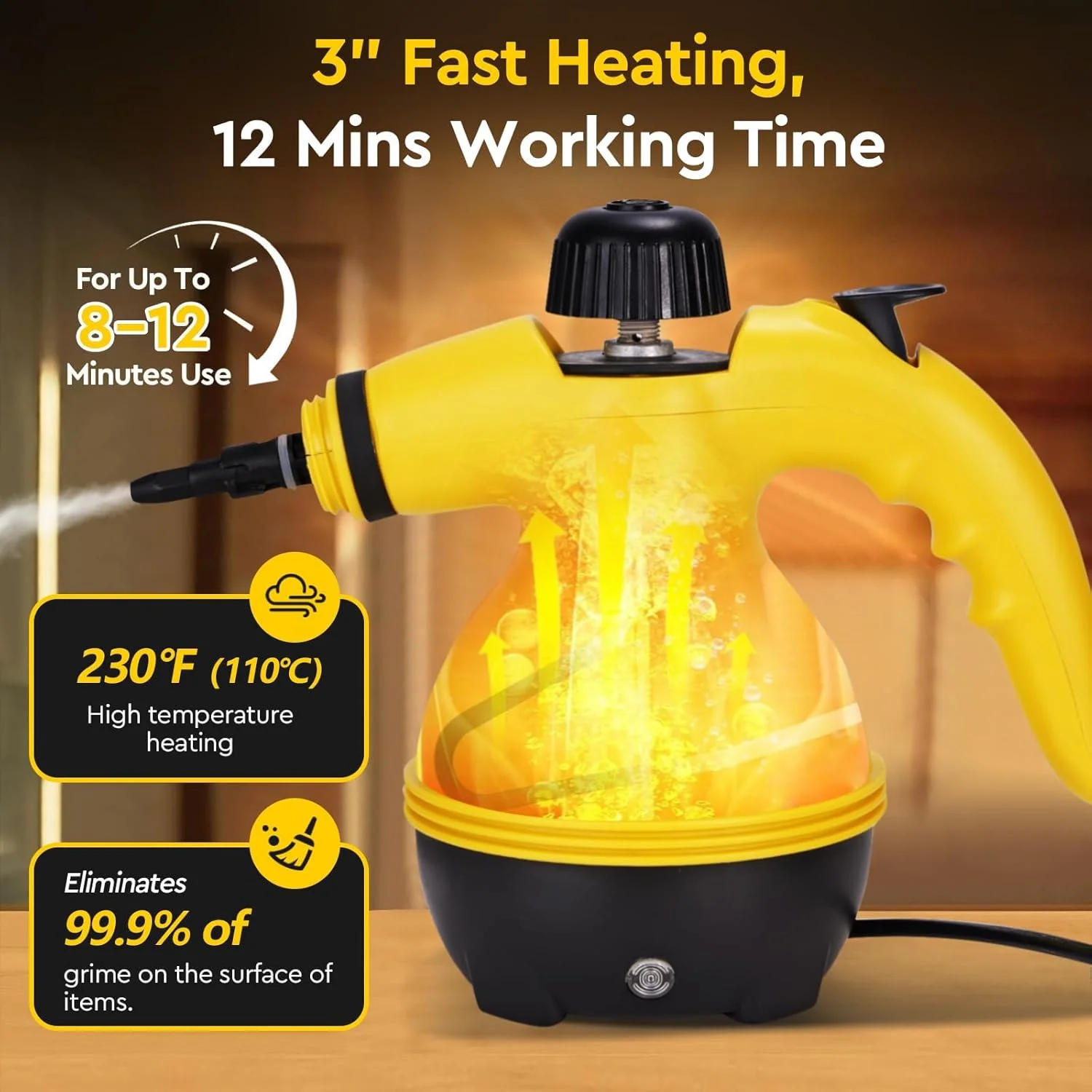 بخارشوی دستی تحت فشار VPHOME برای منزل به همراه 9 عدد لوازم جانبی، بخارشوی چند منظوره و قدرتمند برای تمیزکاری منزل، خودرو، آشپزخانه، حمام، دوش، پنجره، جرم و چربی بخارشوی دستی تحت فشار VPHOME برای منزل به همراه 9 عدد لوازم جانبی، بخارشوی چند منظوره و قدرتمند برای تمیزکاری منزل، خودرو، آشپزخانه، حمام، دوش، پنجره، جرم و چربی