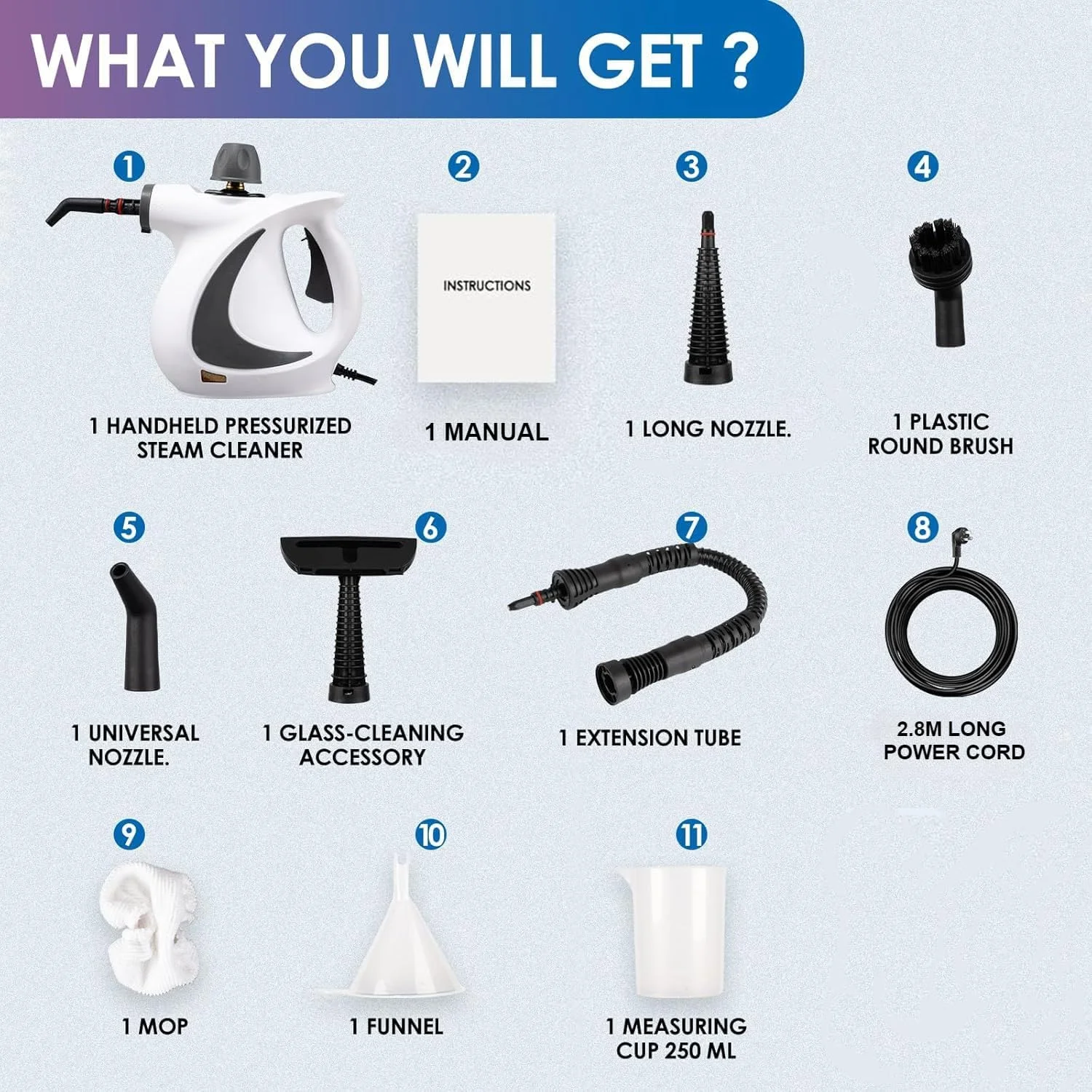 بخارشوی دستی تحت فشار XISICIAO با 9 عدد لوازم جانبی، بخارشوی قابل حمل برای تمیز کردن، بخارشوی برای مصارف خانگی، بخارشوی برای تمیز کردن ماشین، مبلمان، کف، اثاثه یا لوازم داخلی، دوغاب و کاشی بخارشوی دستی تحت فشار XISICIAO با 9 عدد لوازم جانبی، بخارشوی قابل حمل برای تمیز کردن، بخارشوی برای مصارف خانگی، بخارشوی برای تمیز کردن ماشین، مبلمان، کف، اثاثه یا لوازم داخلی، دوغاب و کاشی