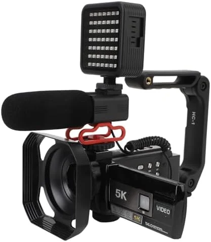 دوربین فیلمبرداری 5K BusoTh، دوربین وبلاگ نویسی 56 مگاپیکسلی با صفحه لمسی 3 اینچی IPS با نور پرکننده، زوم هوشمند 18X، فیلمبرداری دید در شب IR، همگام سازی و اشتراک گذاری بی سیم WiFi، قابلیت توسعه غنی